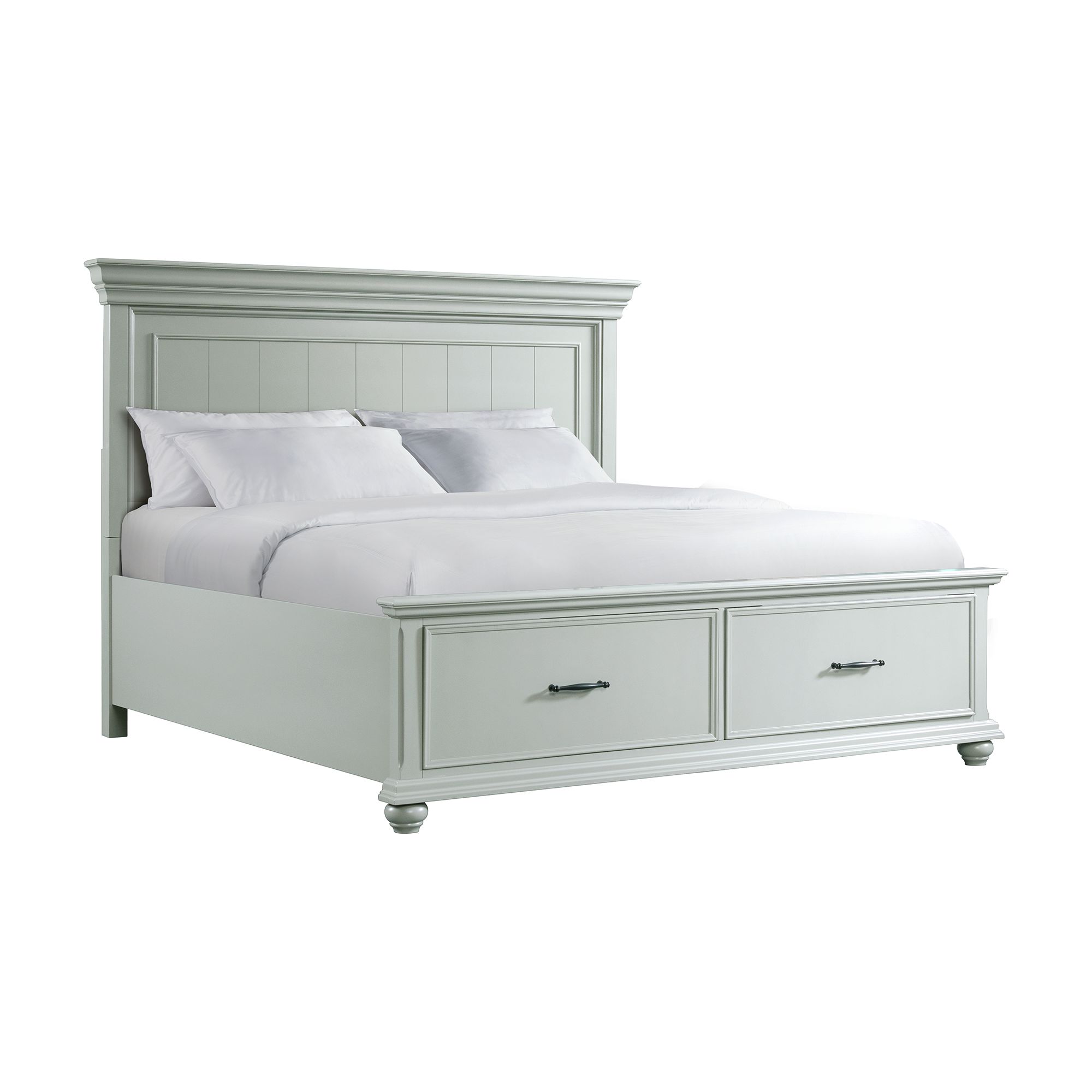 Elements Slater King Platform Storage 6PC Bedroom Set in Grey