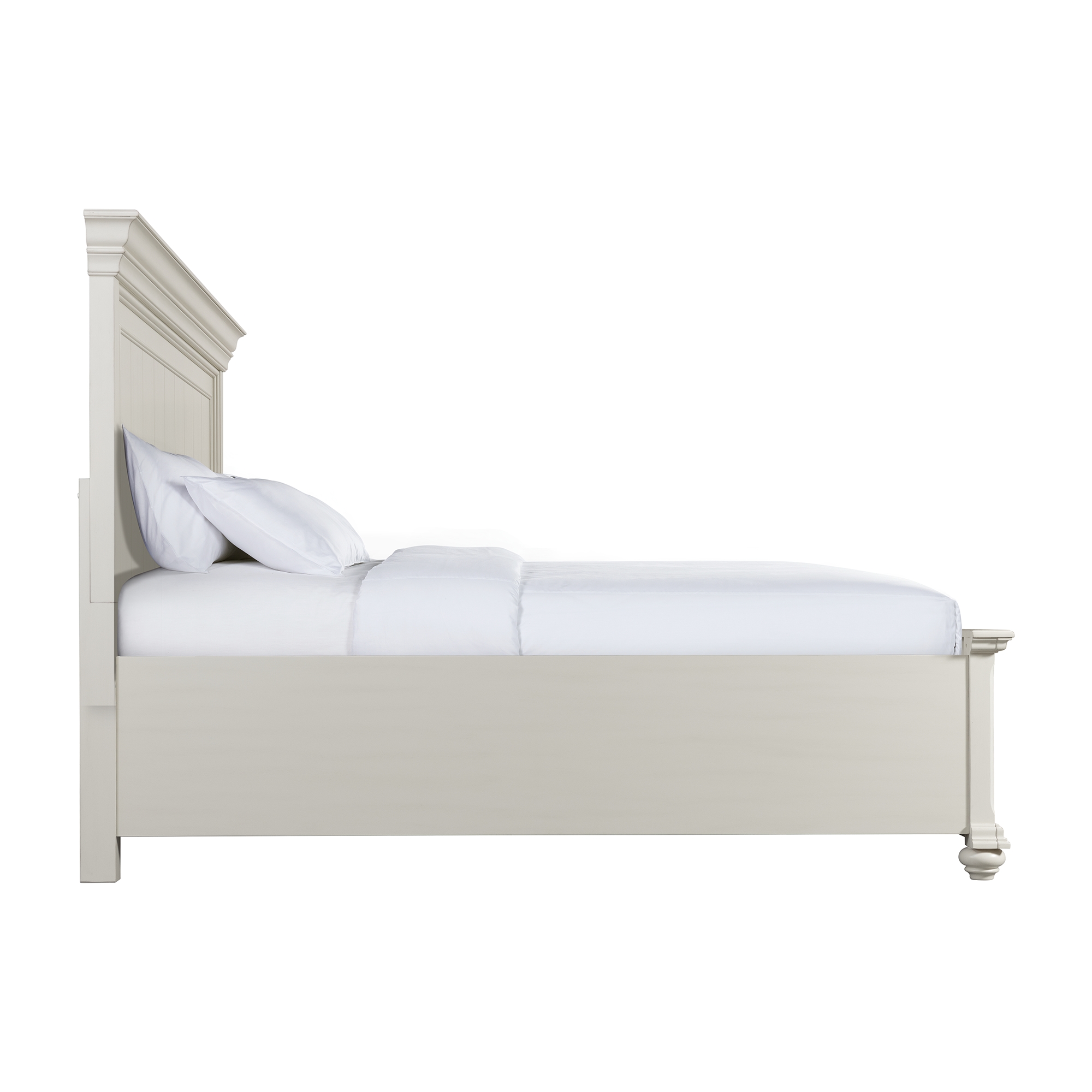 Model: SR650KB | Elements Slater King Bed in Antique White