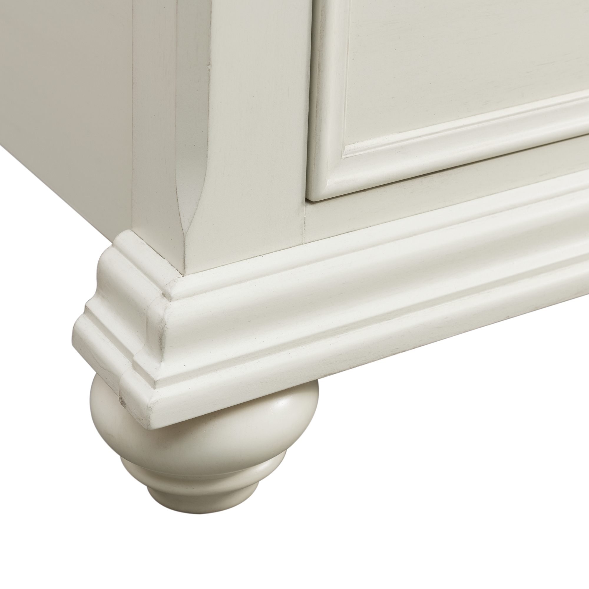 Model: SR650KB | Elements Slater King Bed in Antique White