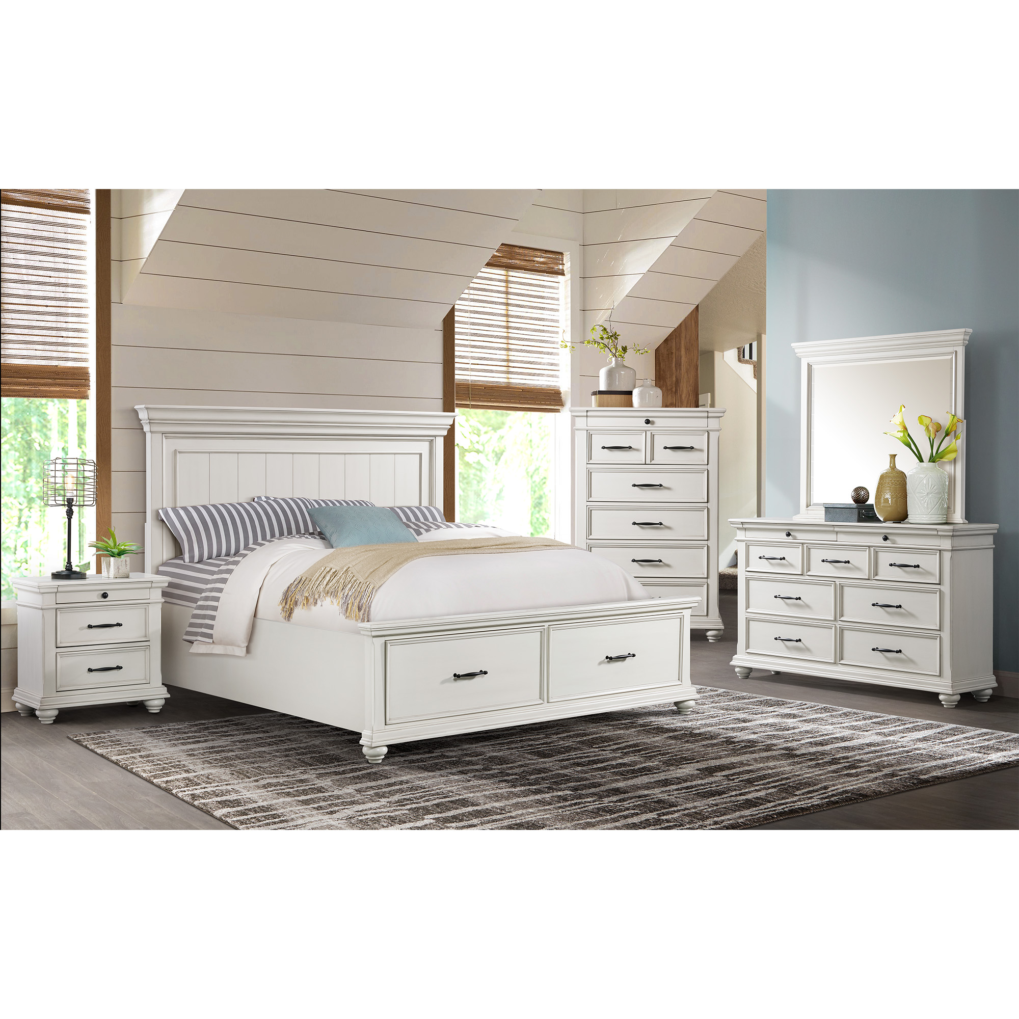 Model: SR650KB3PC | Elements Slater King Platform Storage 3PC Bedroom Set