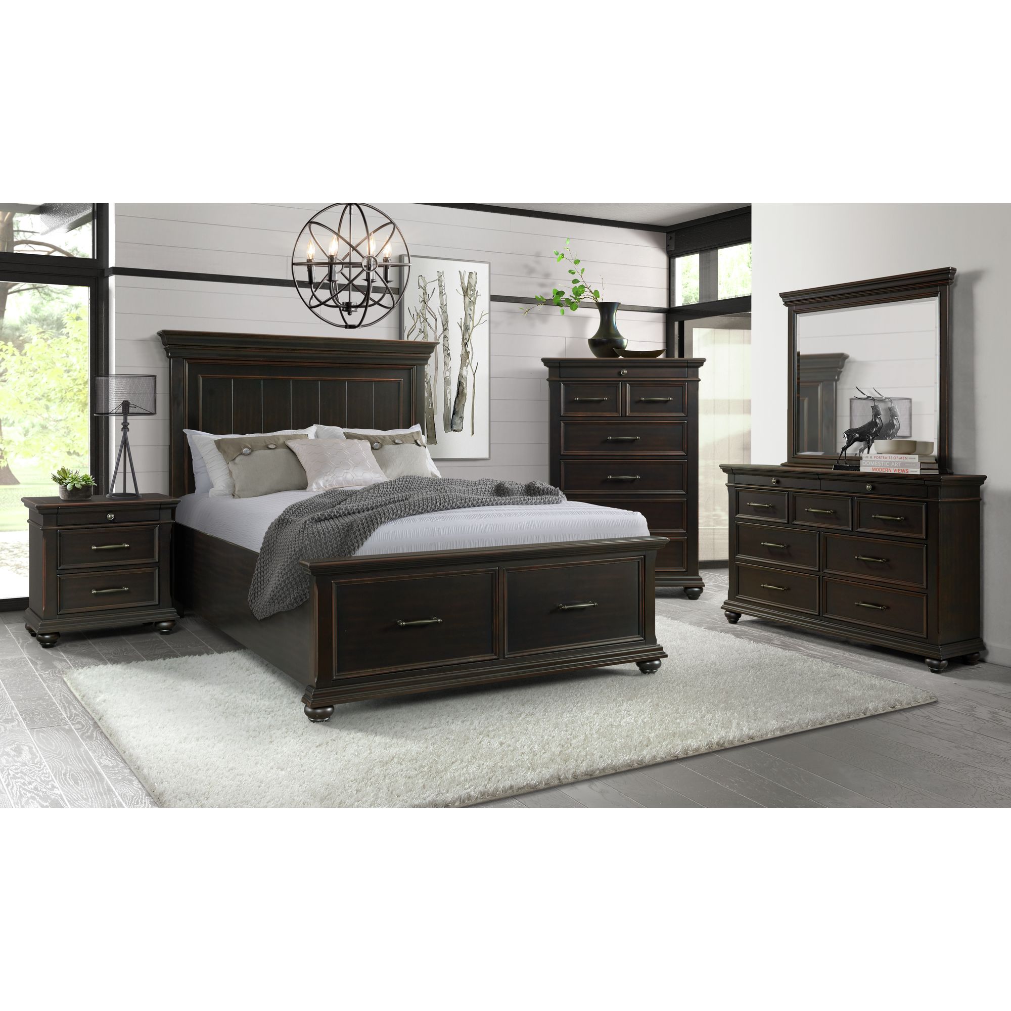 Model: SR800NS | Elements Slater Nightstand w/USB Black