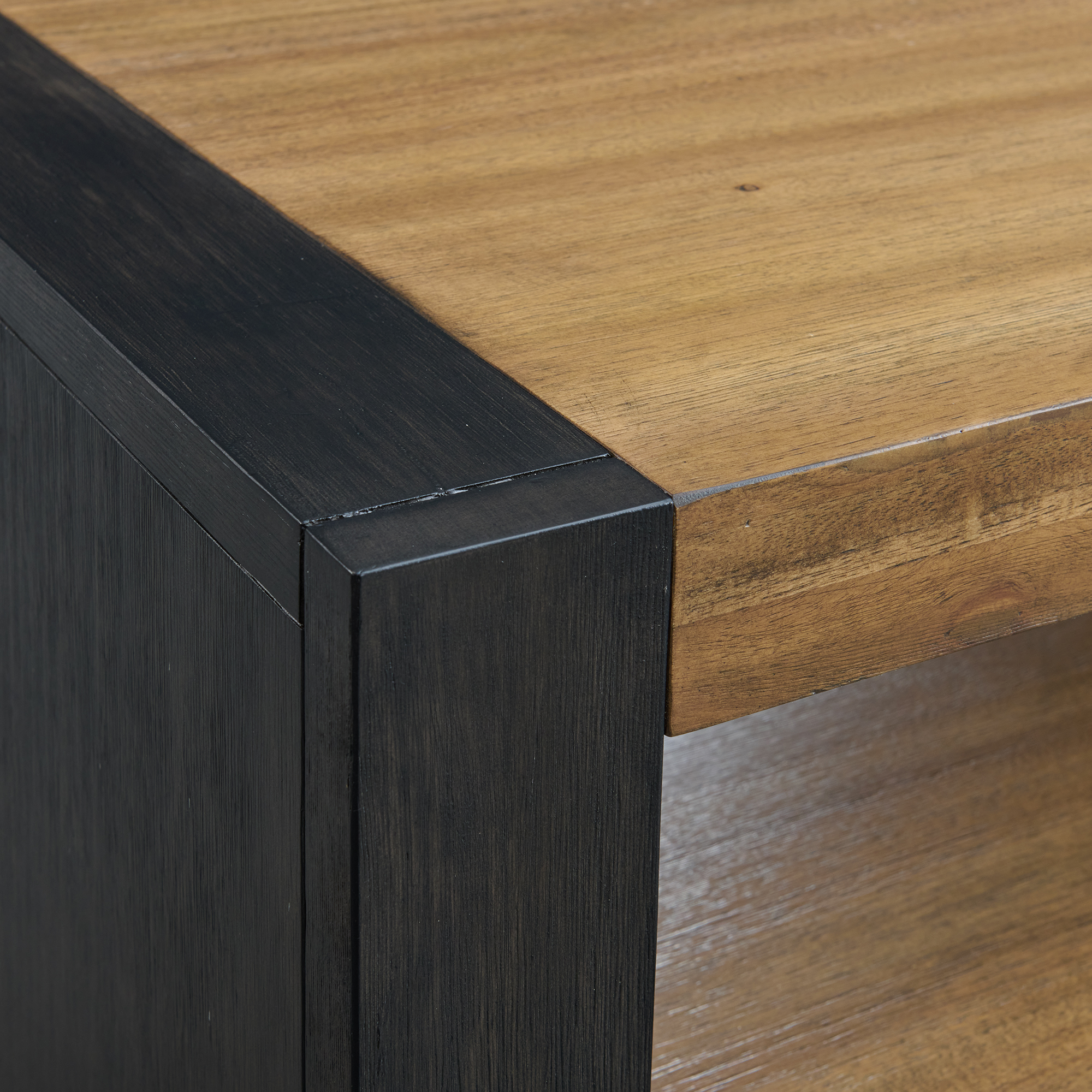 Model: T-3720-8-CT2 | Elements Breckenridge Coffee Table with 4 Drawers in Light Oak & Black