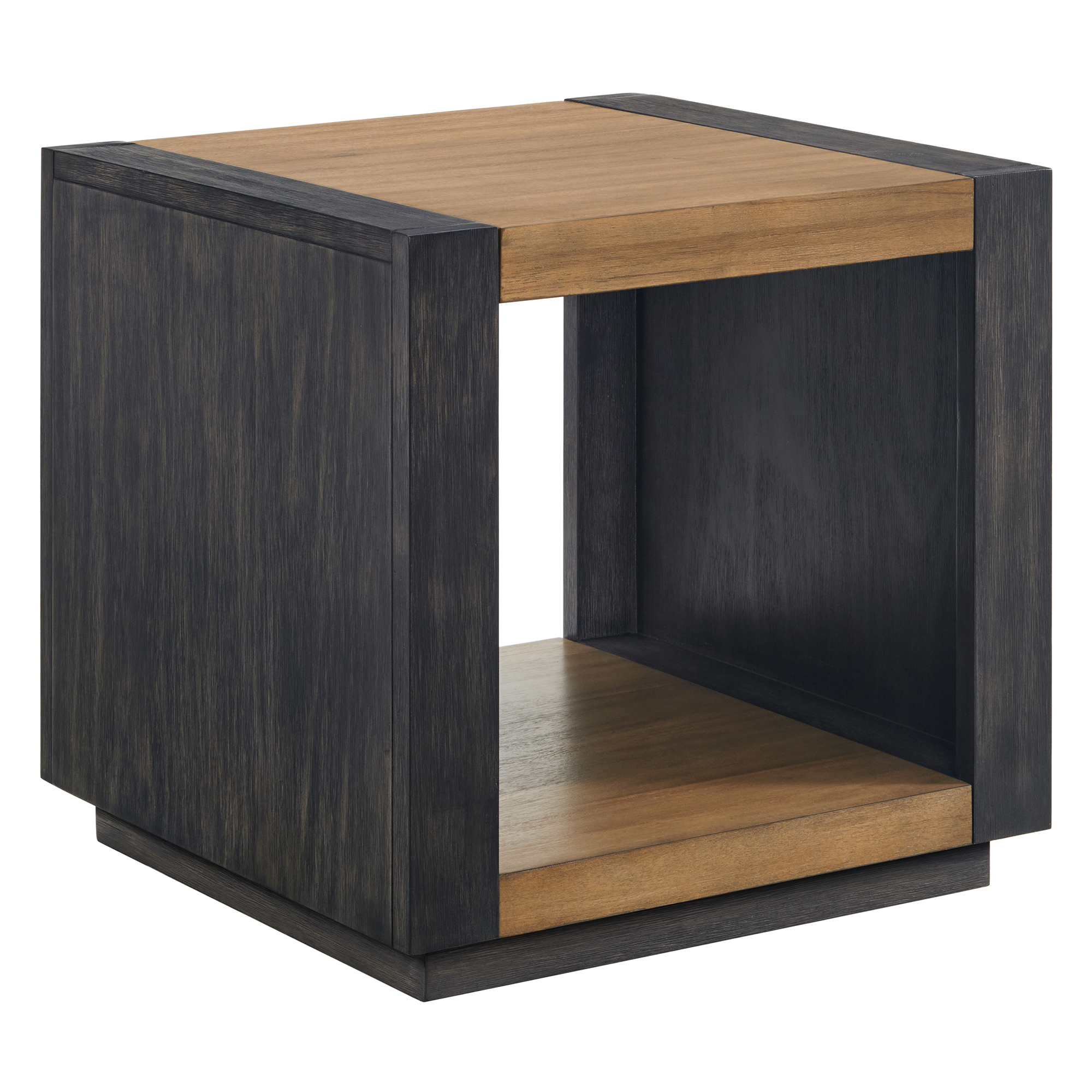 Elements Breckenridge End Table in Light Oak & Black