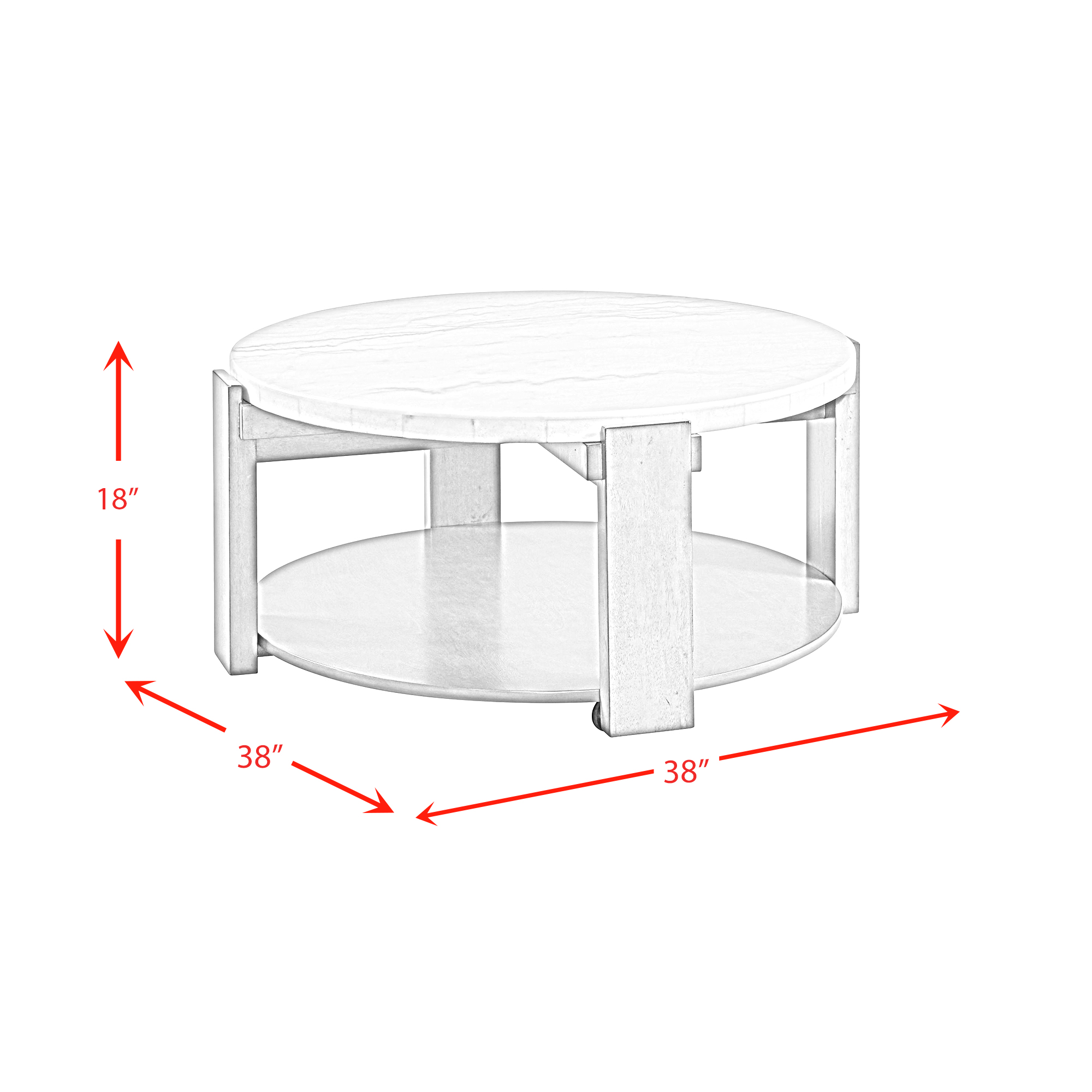 Model: T.17820.CT | Elements Rosamel Round Coffee Table in grey