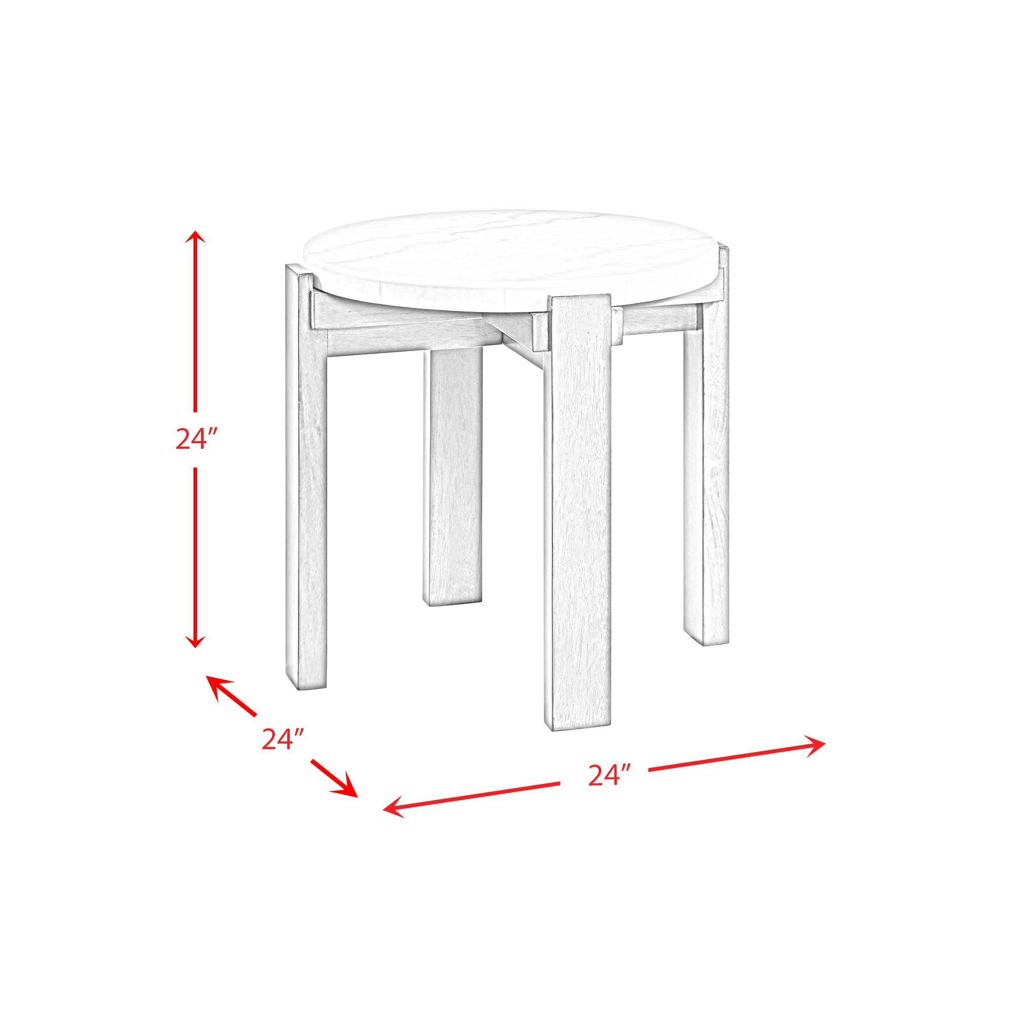 Model: T.17820.ET | Elements Rosamel Round End Table in grey