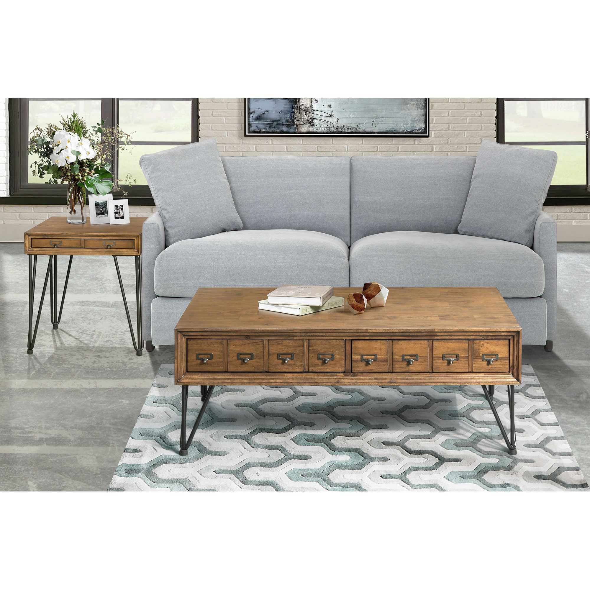 Model: TBN1002PC | Elements Boone 2PC Occasional Table Set-Coffee Table and End table