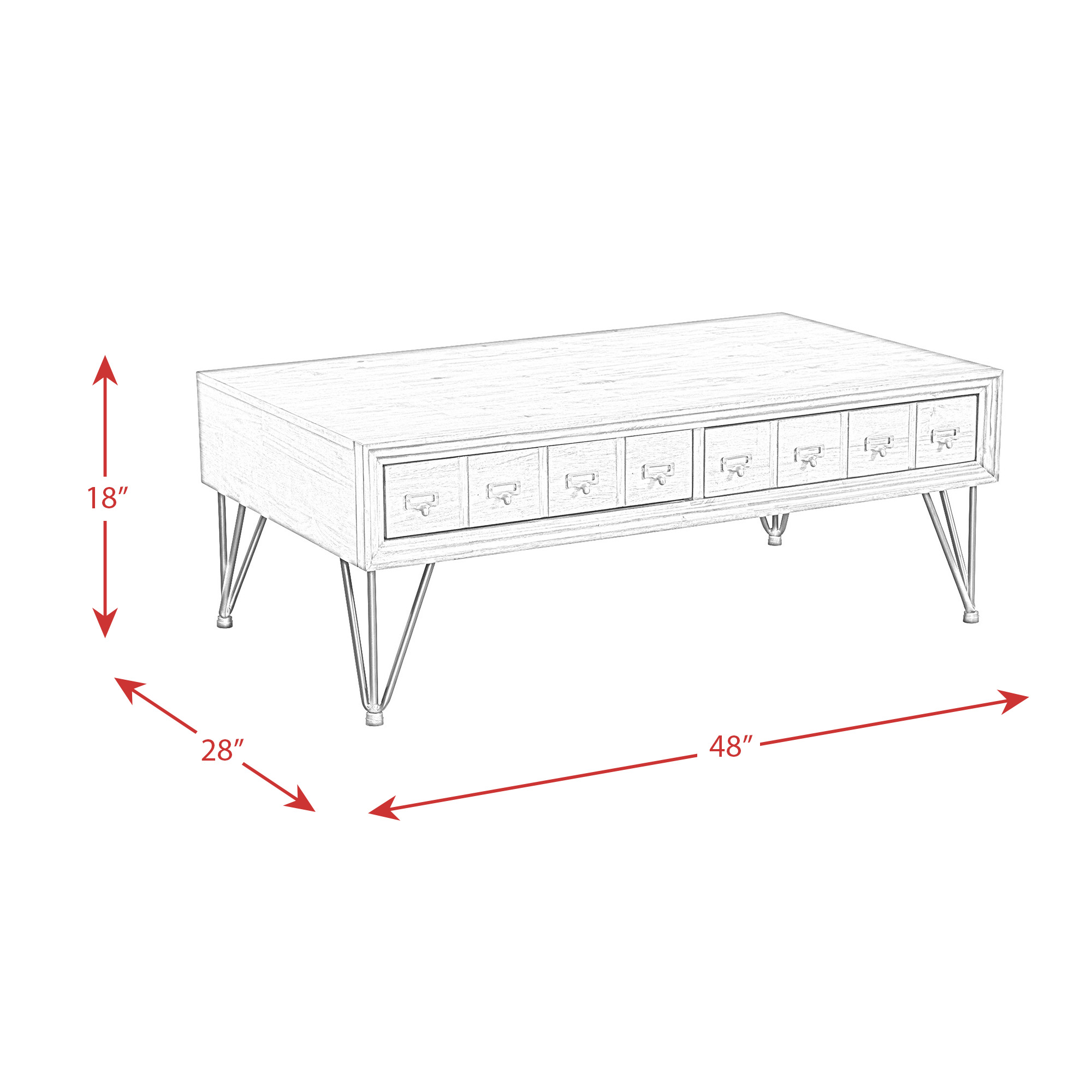 Model: TBN100CTE | Elements Boone Occasional Coffee Table