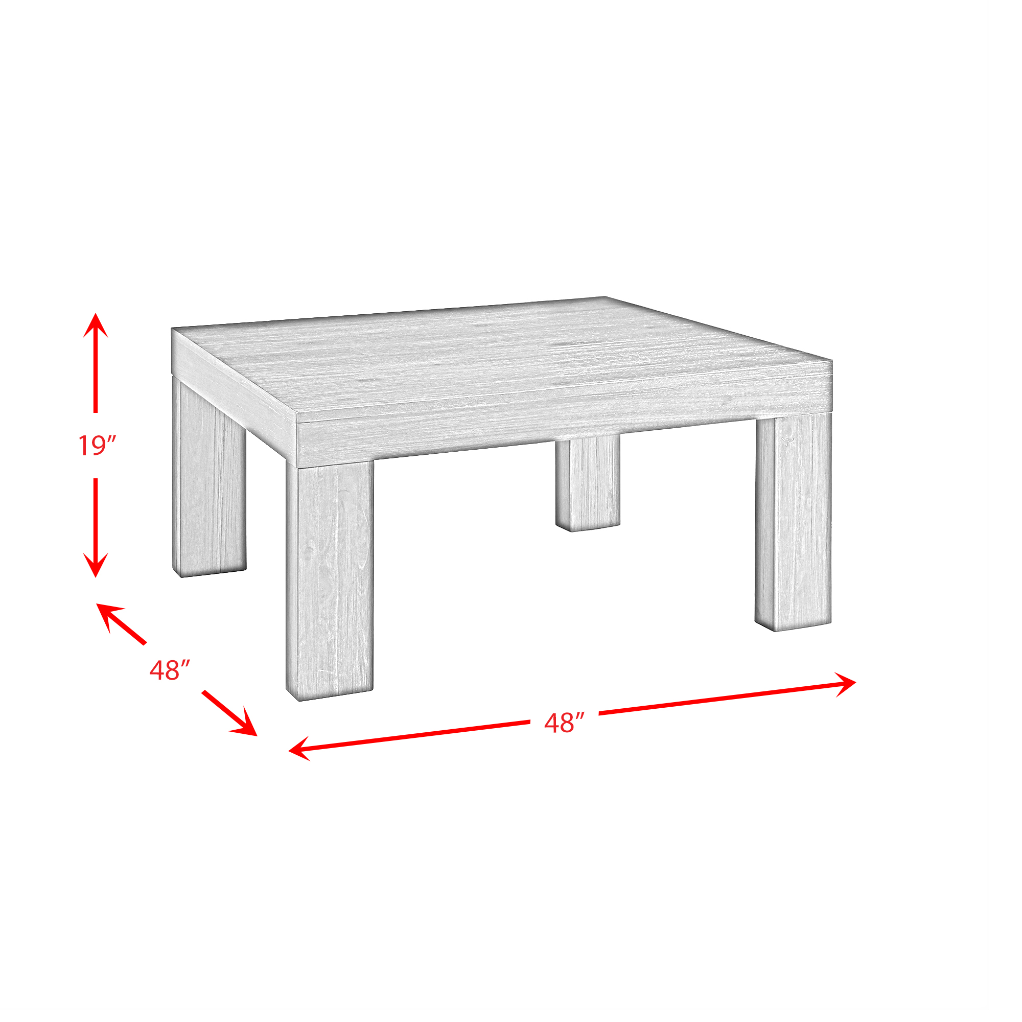 Model: TGD100CTSQ | Elements Grady Square Coffee Table w/Caster