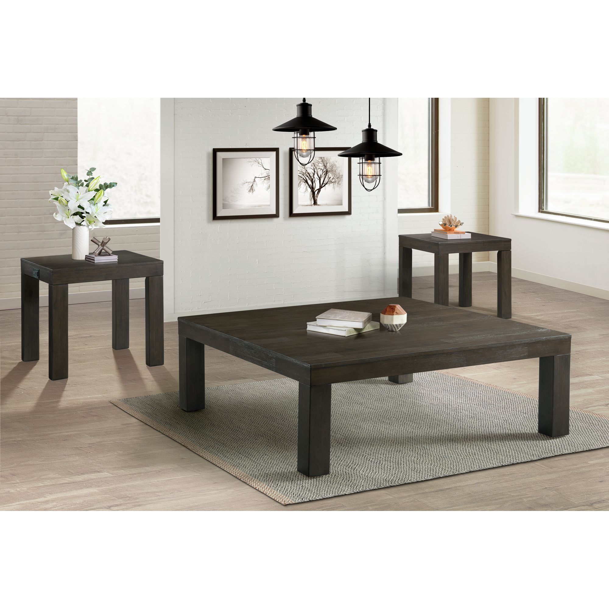 Model: TGD100SCE2PC | Elements Grady Square Occasional 2PC Set with Coffee & End Table