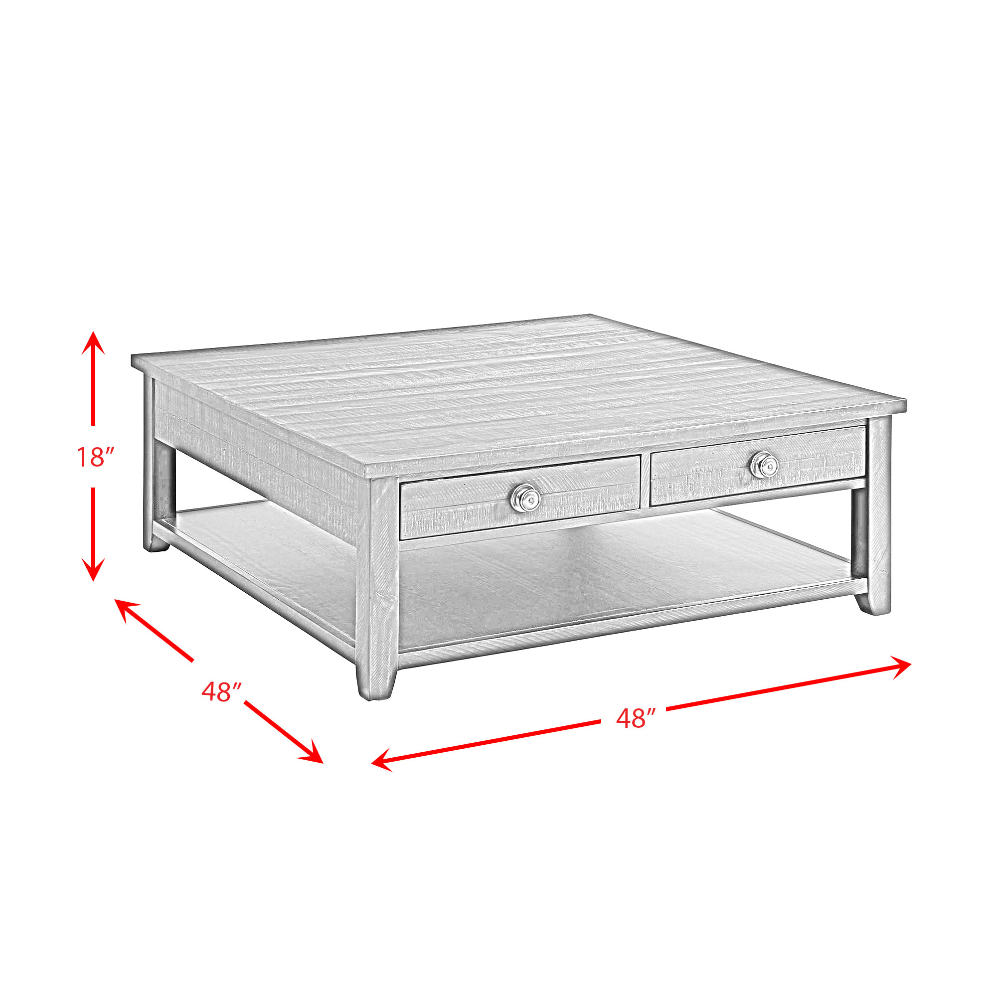 Model: TKN100CTSQ | Elements Kendyl Occasional Square Coffee Table