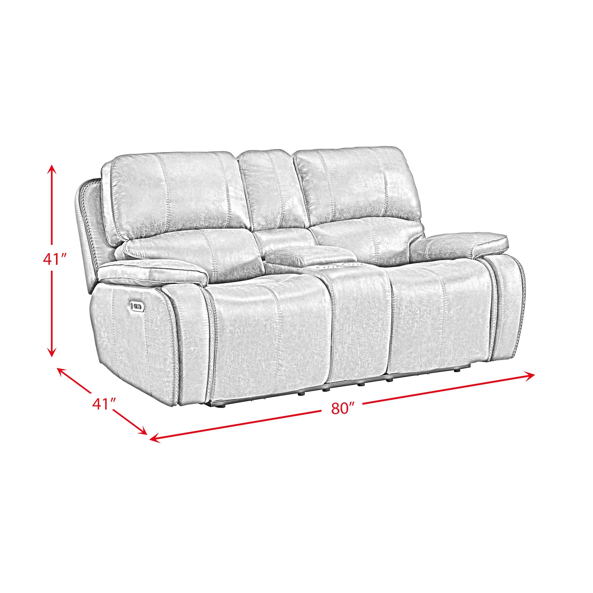 Model: U-5230-8640-285PP | Elements Atlantis Power Motion Loveseat with Power Motion Head Recliner & Console in Heritage Brown