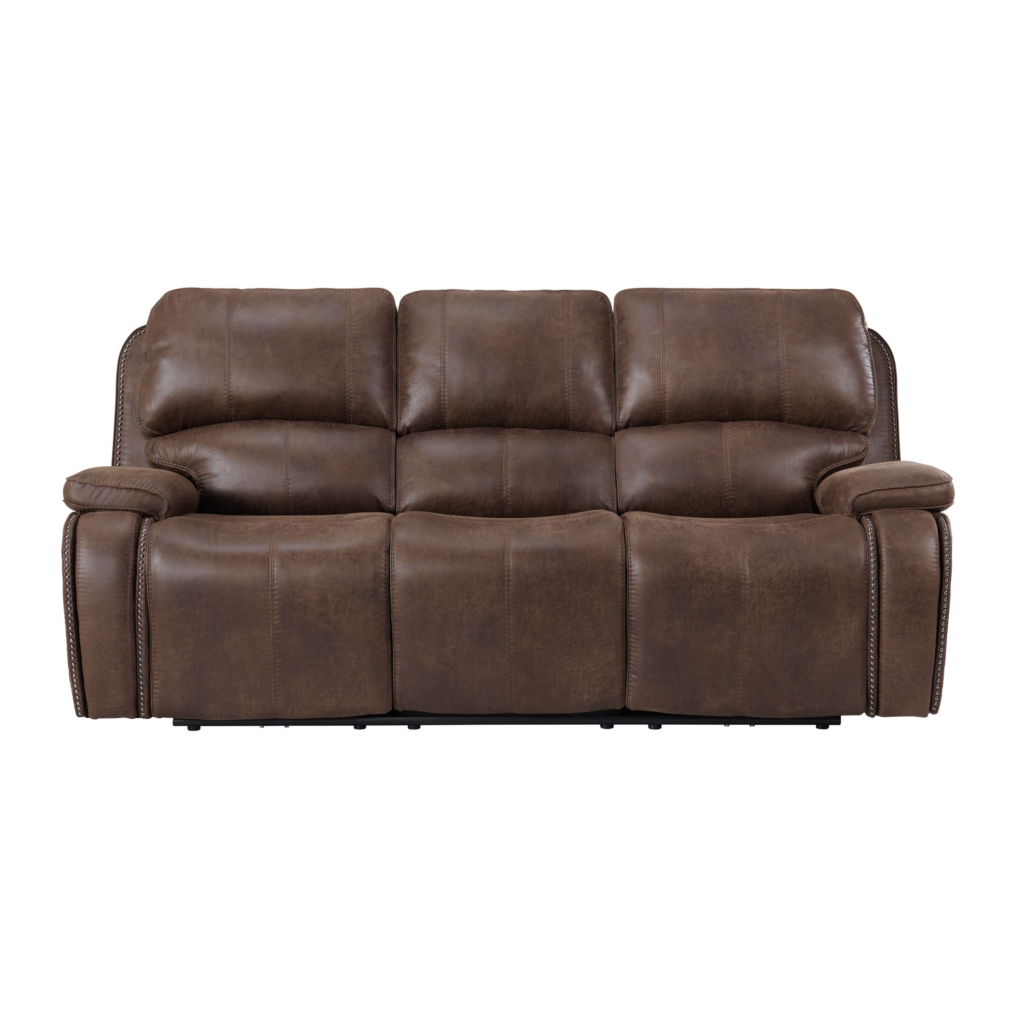 Model: U-5230-8640-305PP | Elements Atlantis Power Motion Sofa with Power Motion Head Recliner in Heritage Brown