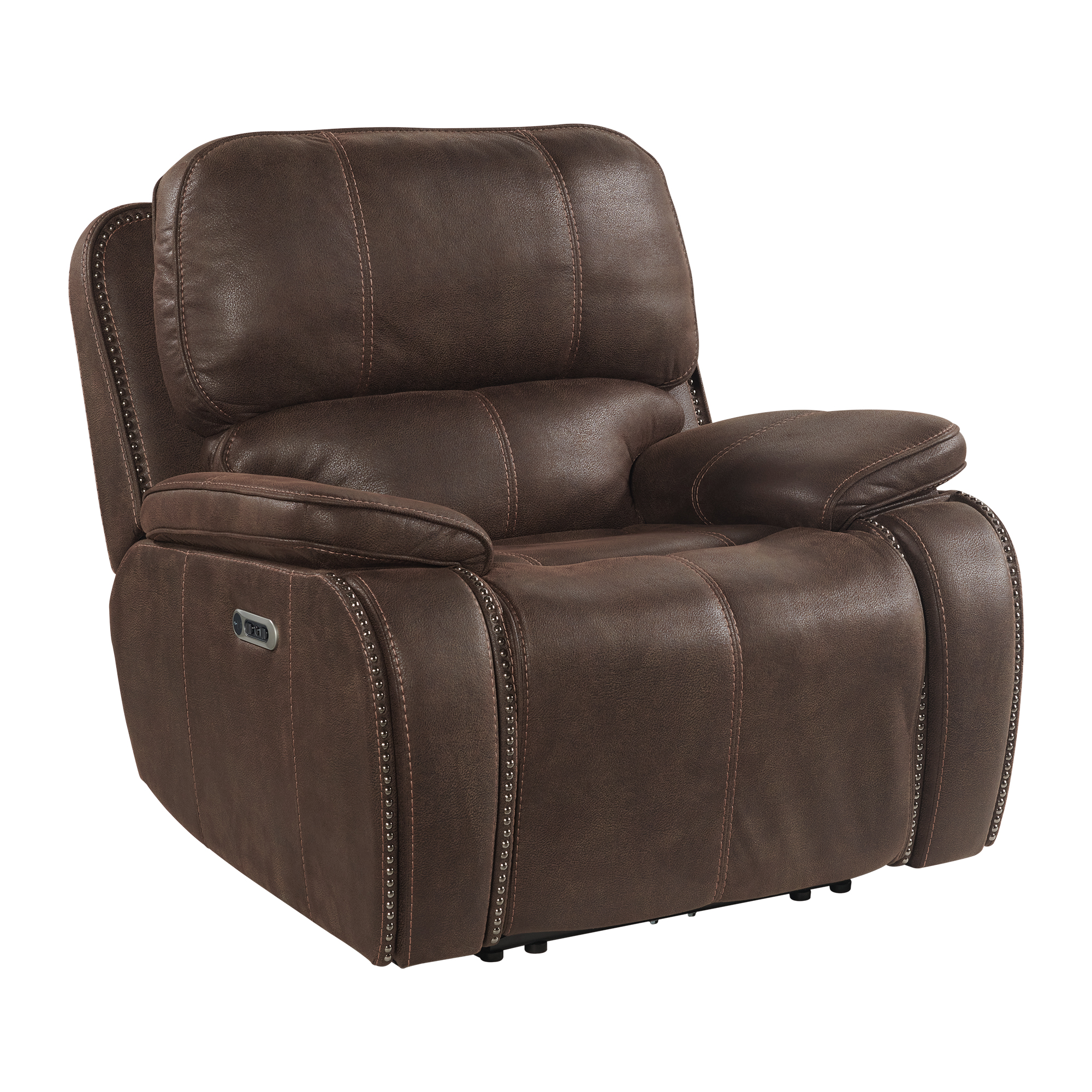 Elements Atlantis Power Motion Recliner with Power Head Recliner in Heritage Coffee