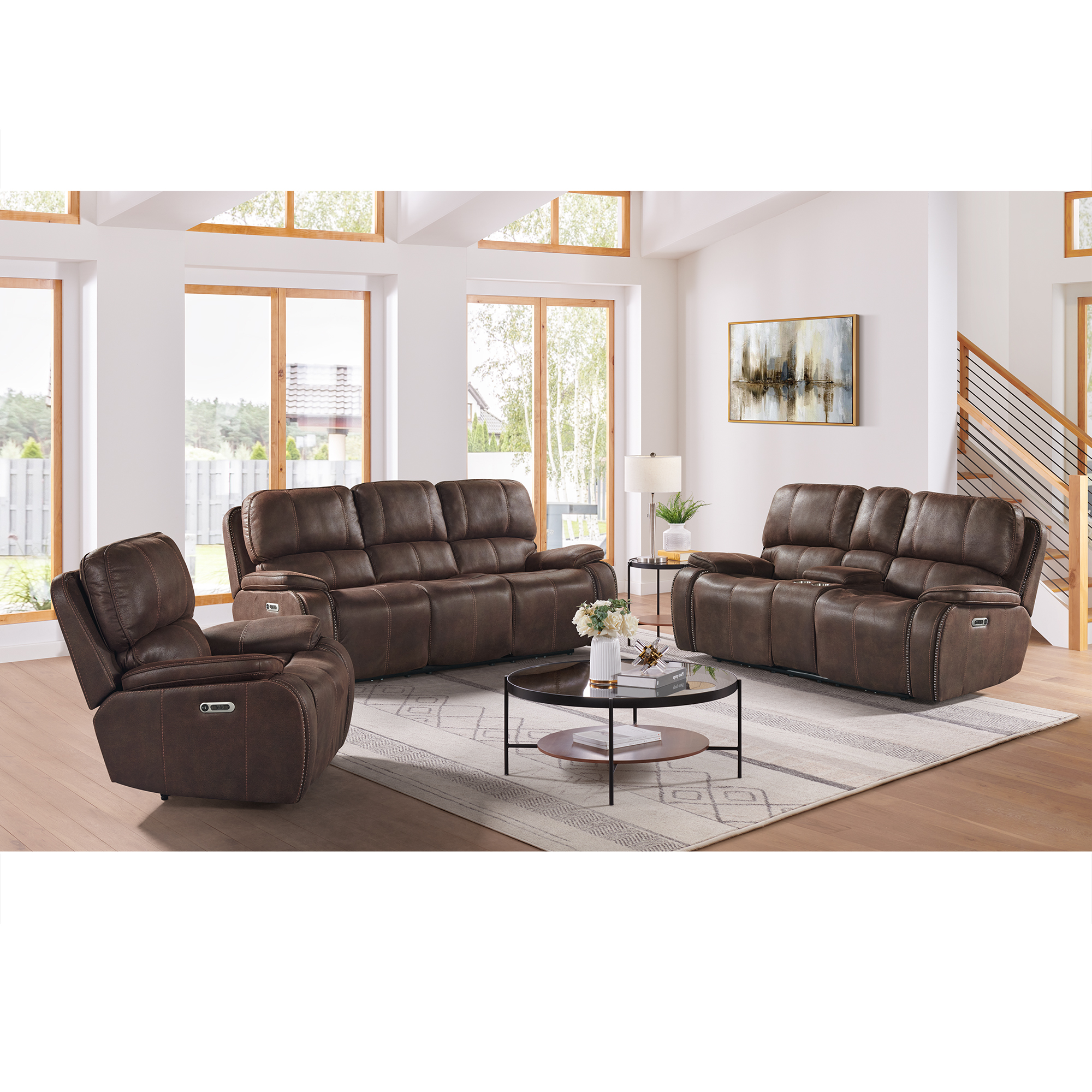 Model: U-5230-8641-105PP | Elements Atlantis Power Motion Recliner with Power Head Recliner in Heritage Coffee
