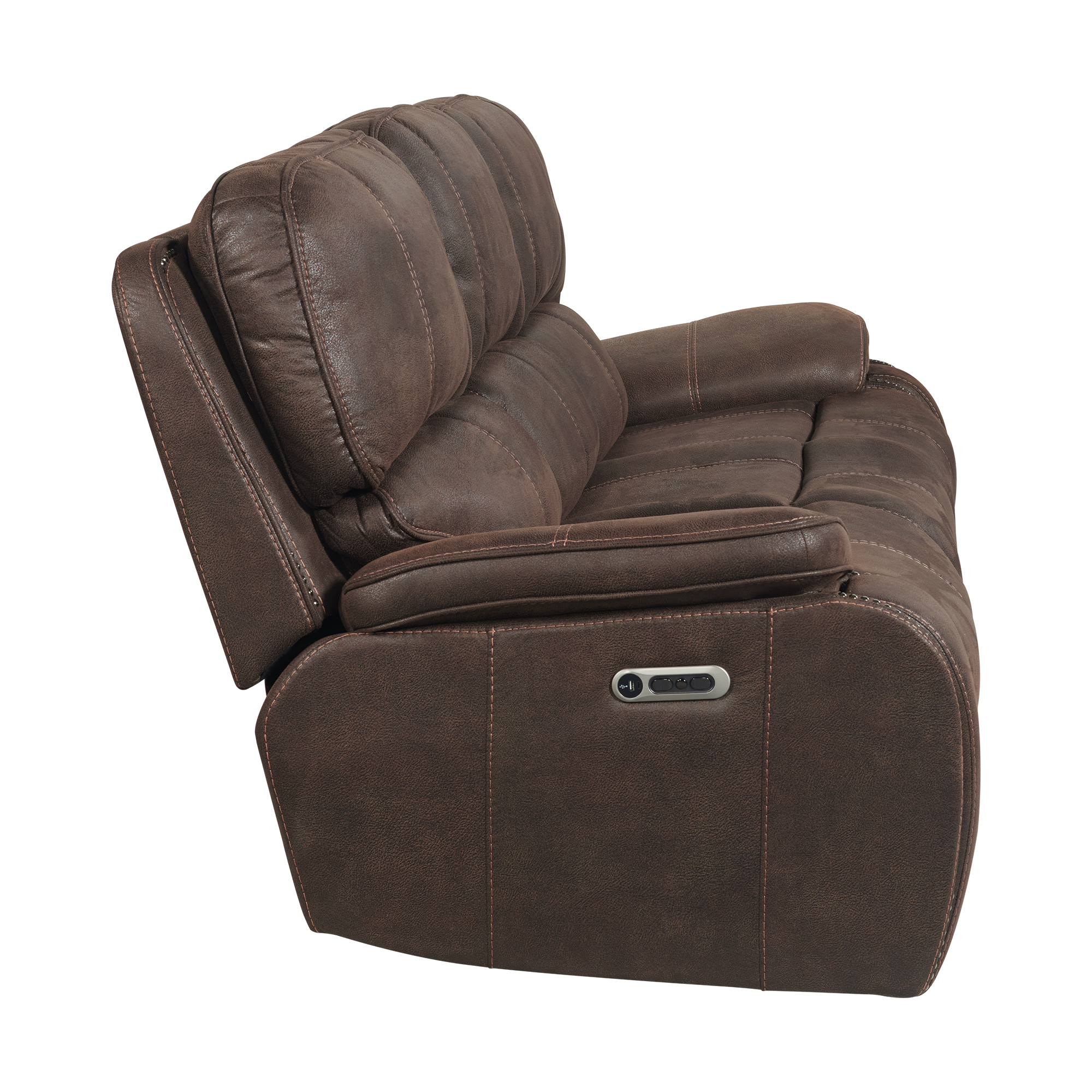 Model: U-5230-8641-305PP | Elements Atlantis Power Motion Sofa with Power Headrest in Heritage Coffee