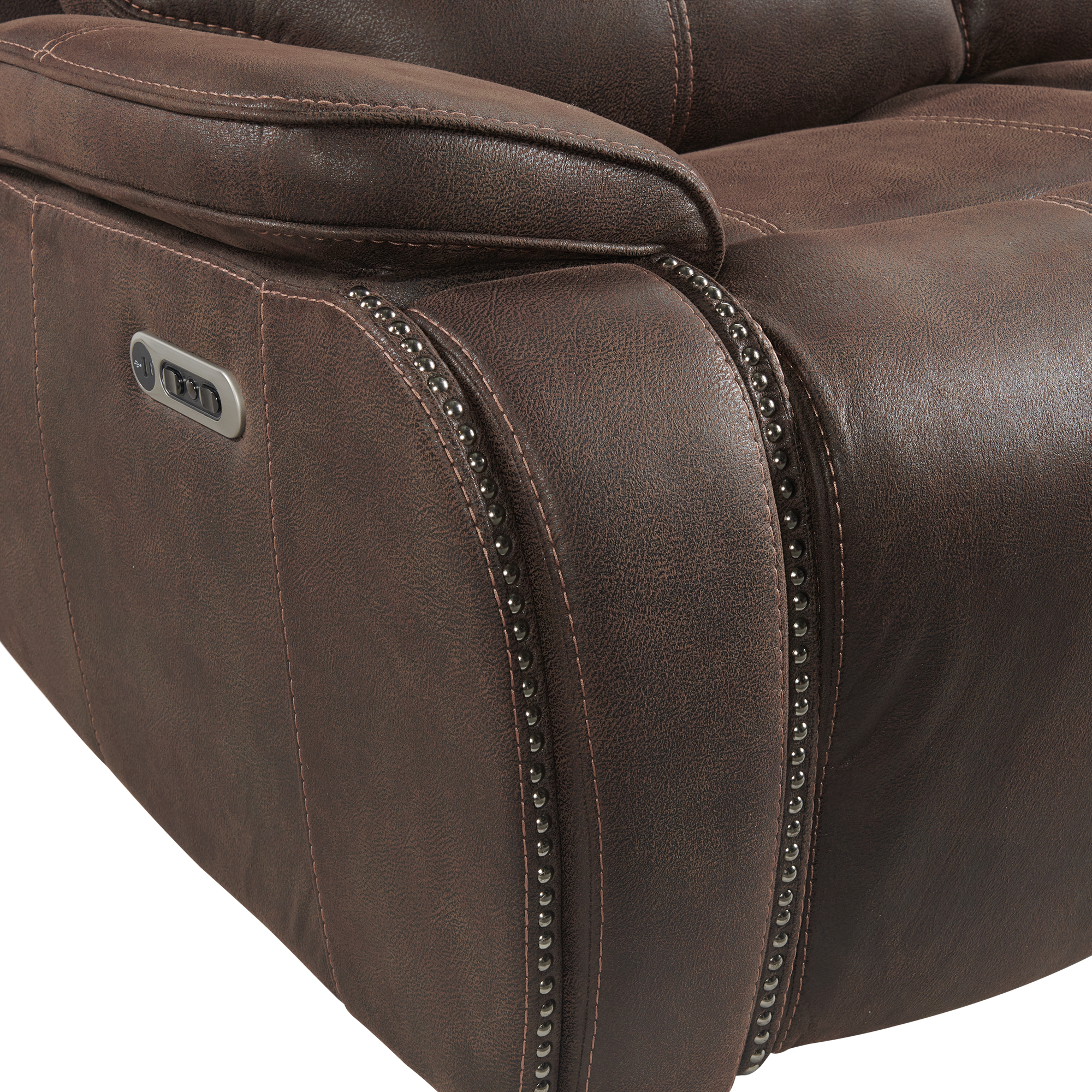 Model: U-5230-8641-305PP | Elements Atlantis Power Motion Sofa with Power Headrest in Heritage Coffee