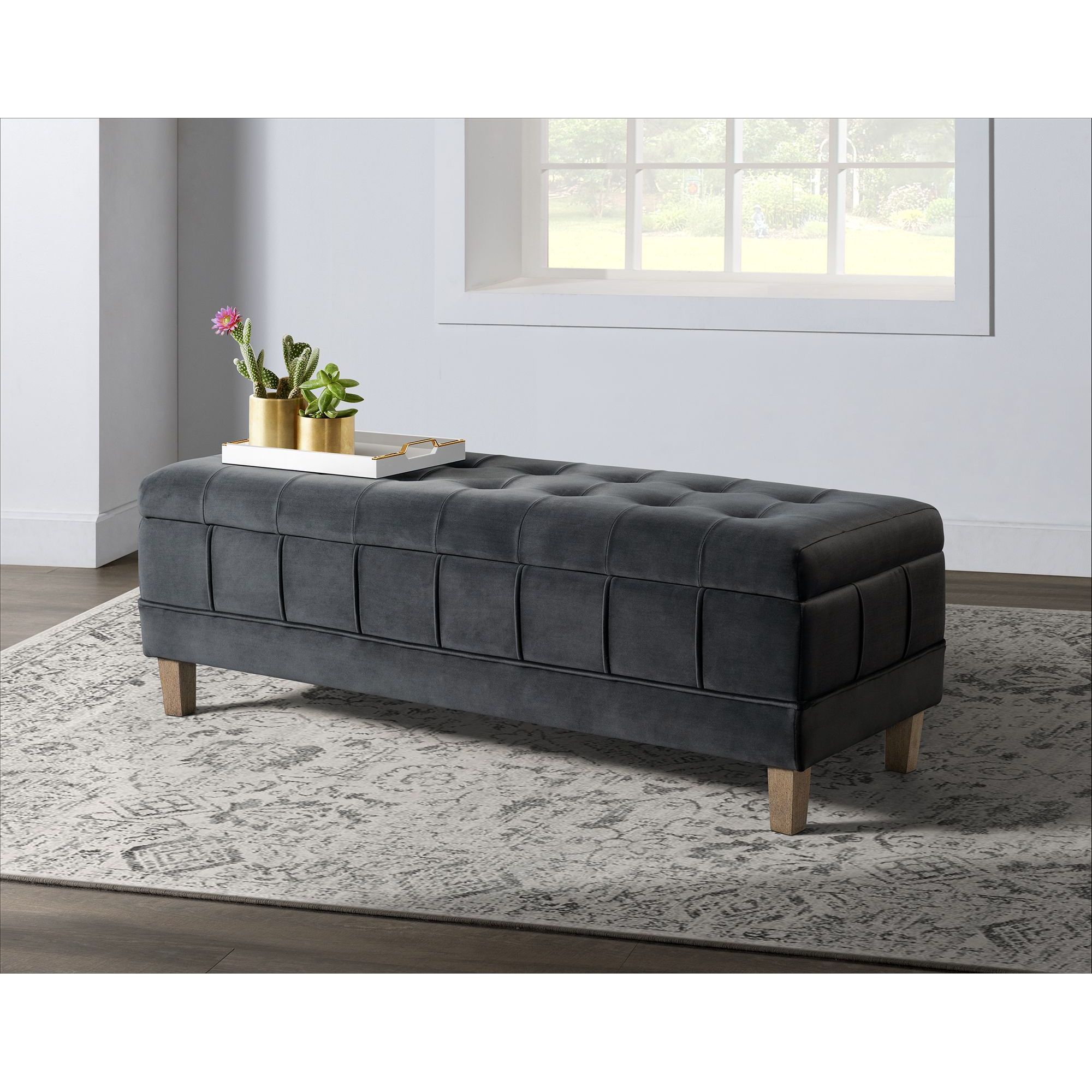 Model: UCB1819001WWE | Elements Crosby Bench Royale Gun Metal (ISTA 3)