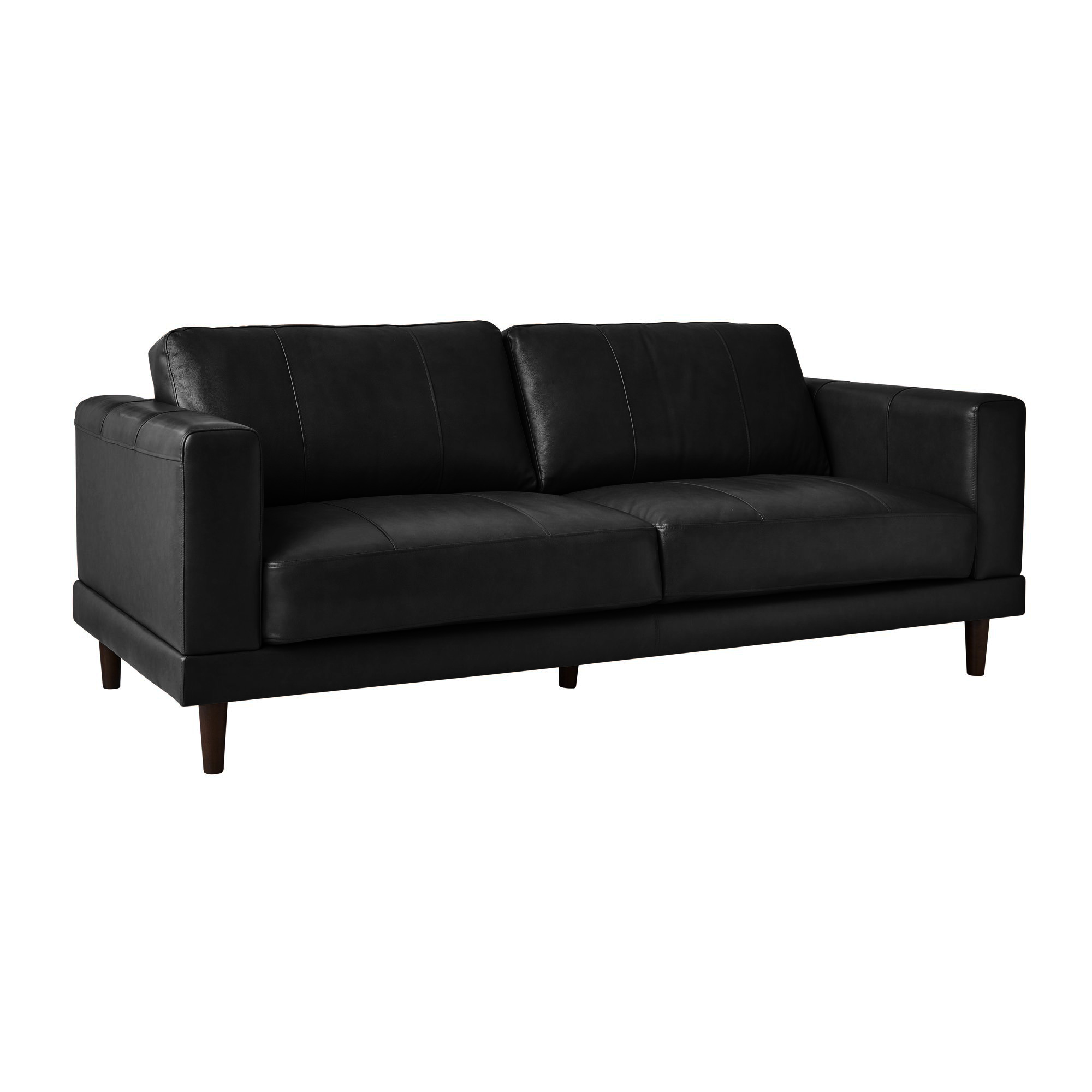 Elements Hampton Sofa In Fiero Black (Top Grain/PVC)