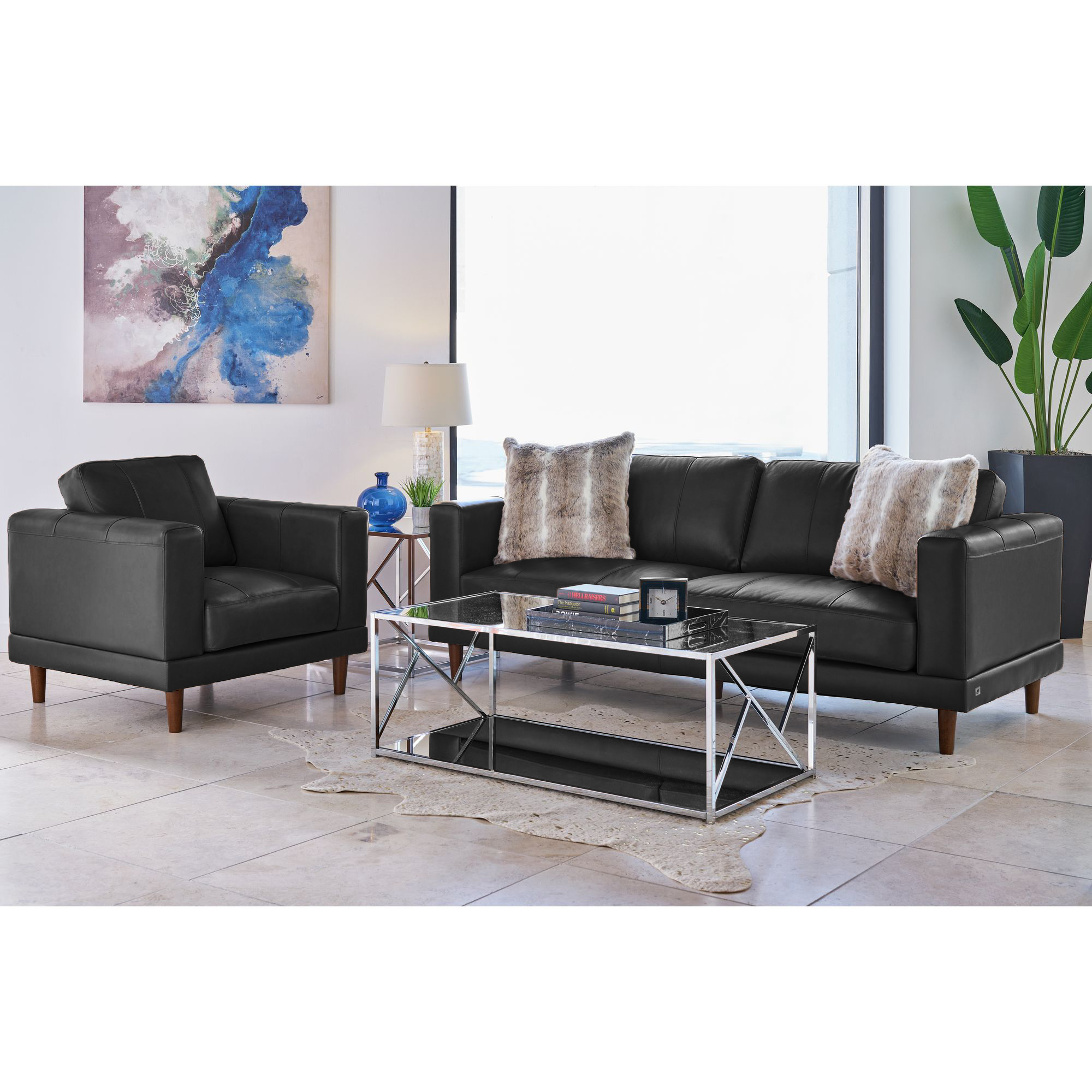 Model: UHT3782300 | Elements Hampton Sofa in Fiero Charcoal (Top Grain / PVC)