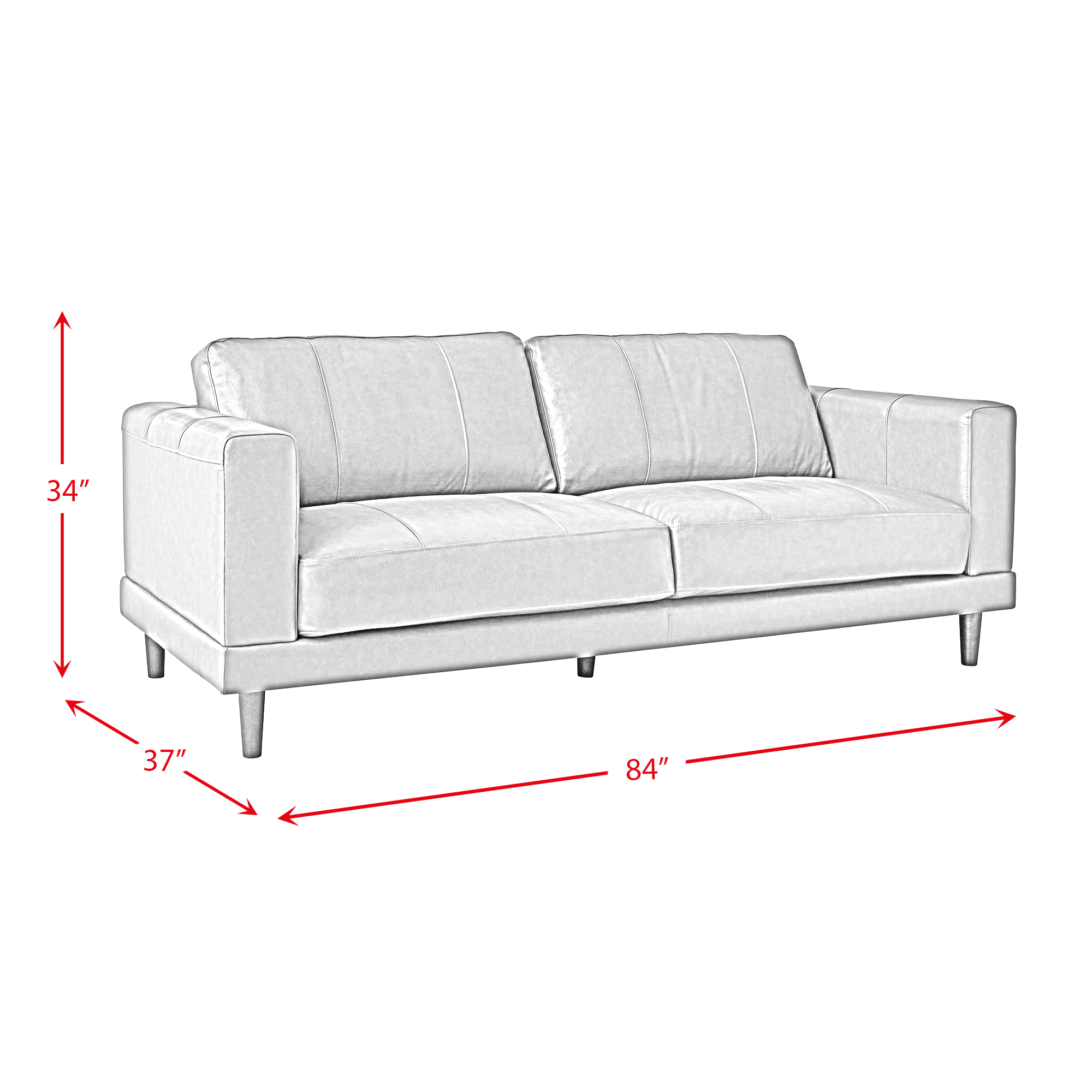Model: UHT3782300 | Elements Hampton Sofa in Fiero Charcoal (Top Grain / PVC)