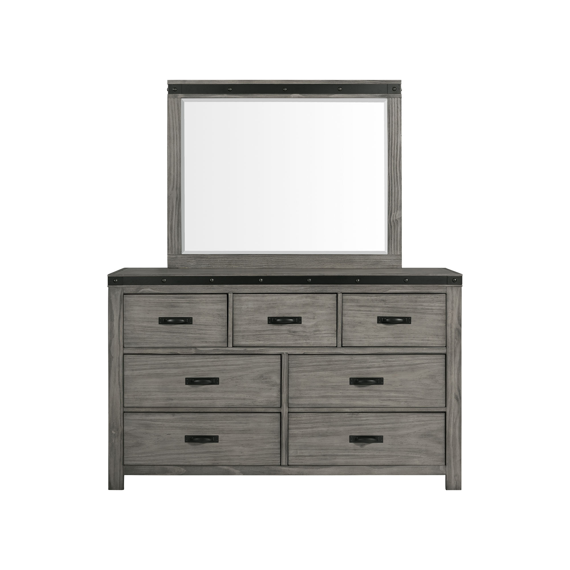 Model: WE600DRMR | Elements Wade 7-Drawer Dresser & Mirror Set
