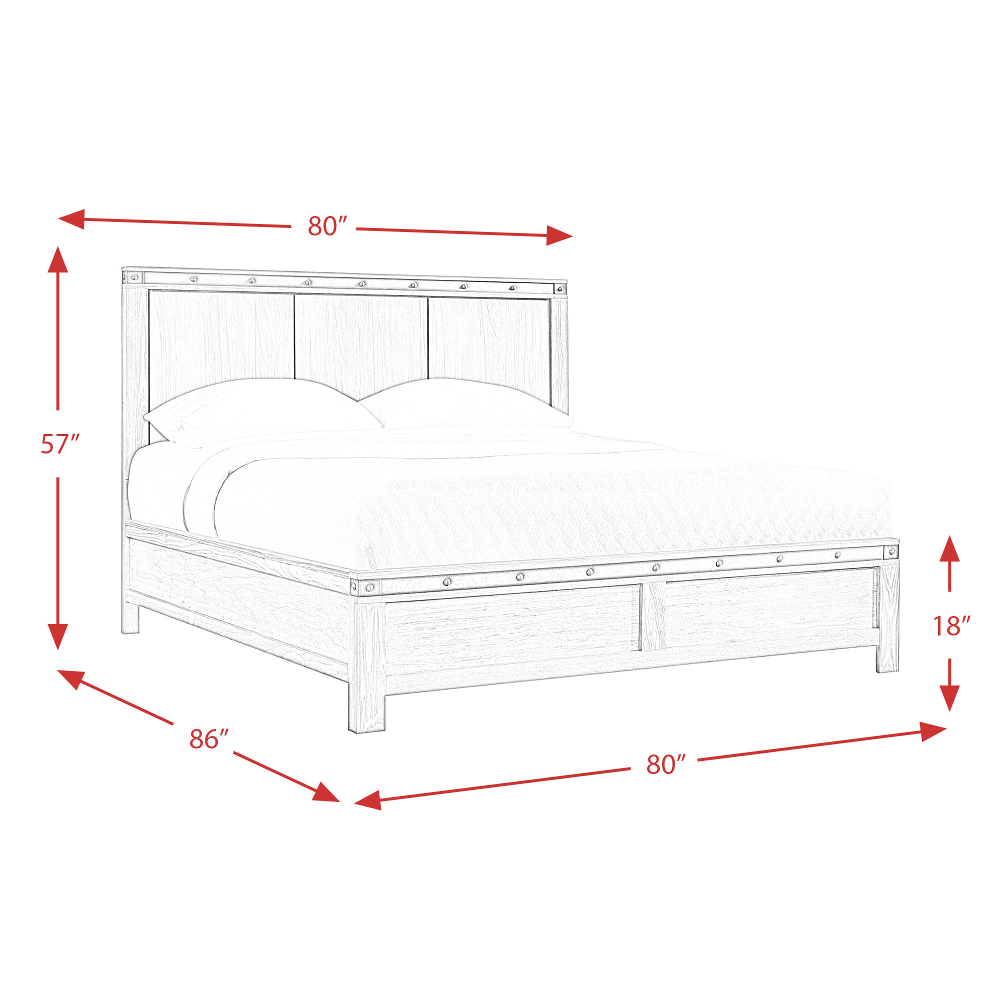 Model: WE600KB4PC | Elements Wade King Panel 4PC Bedroom Set
