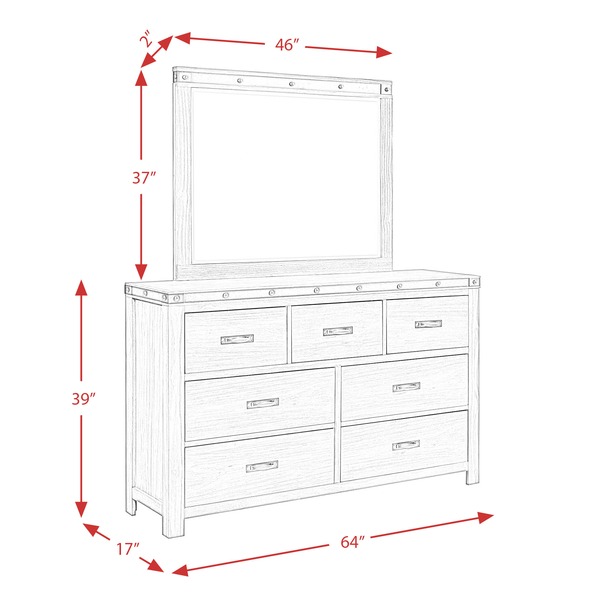 Model: WE600KB4PC | Elements Wade King Panel 4PC Bedroom Set