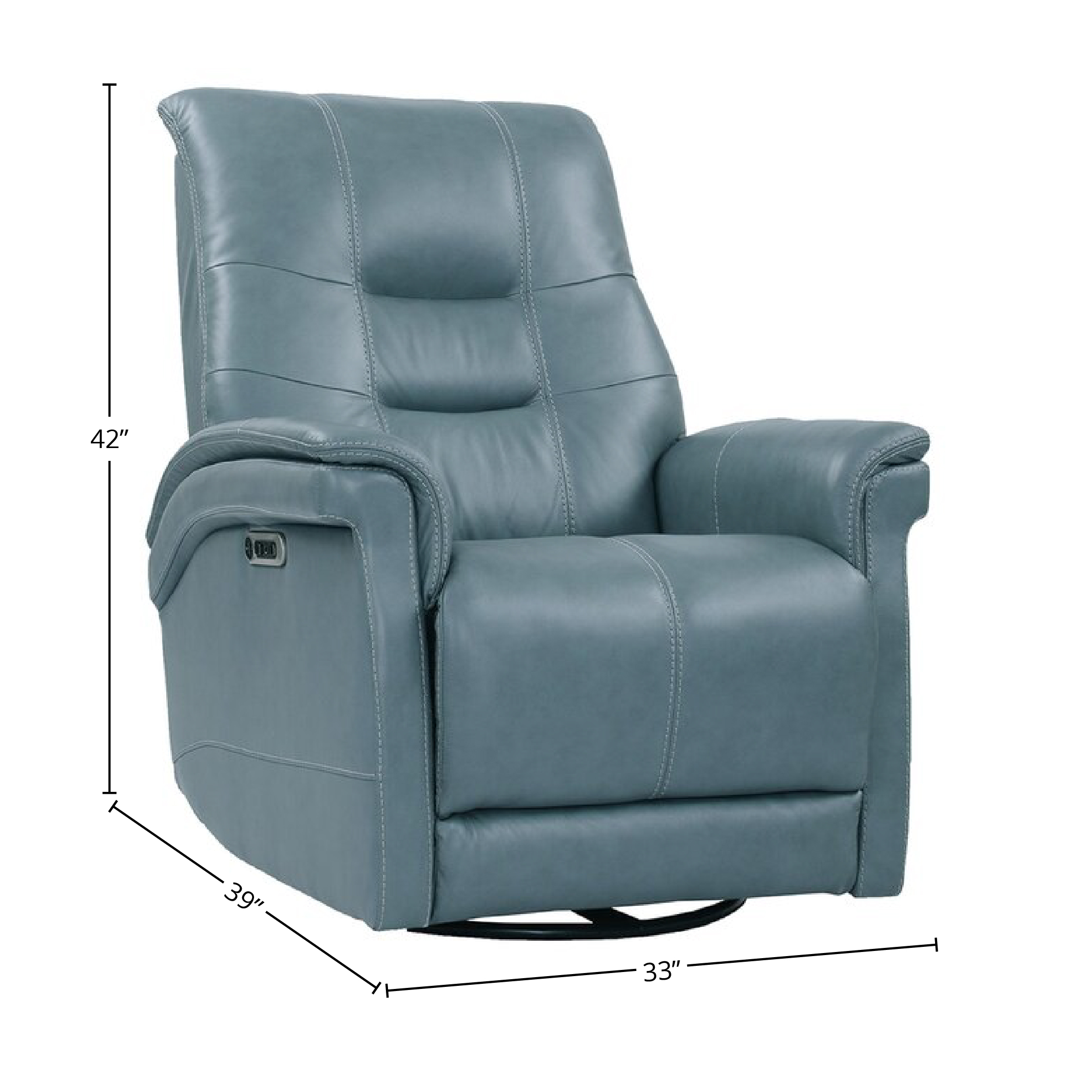Model: MCAR#812GSPH-P25-VAZ | Parker House Carnegie - Verona Azure - Powered By Freemotion Cordless Power Swivel Glider Recliner