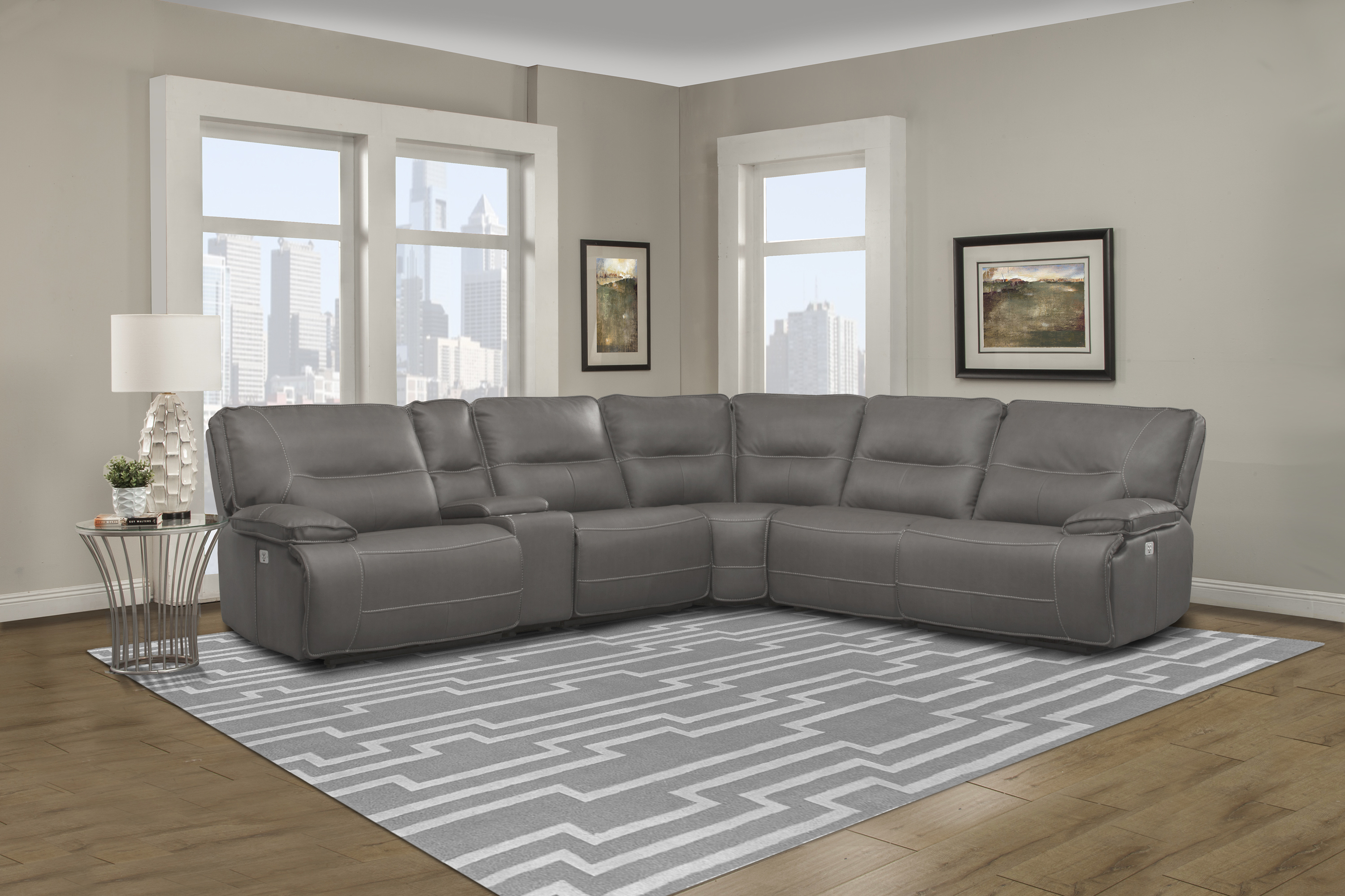 Model: MSPA#811LPH-HAZ | Parker House Spartacus - Haze Power Left Arm Facing Recliner