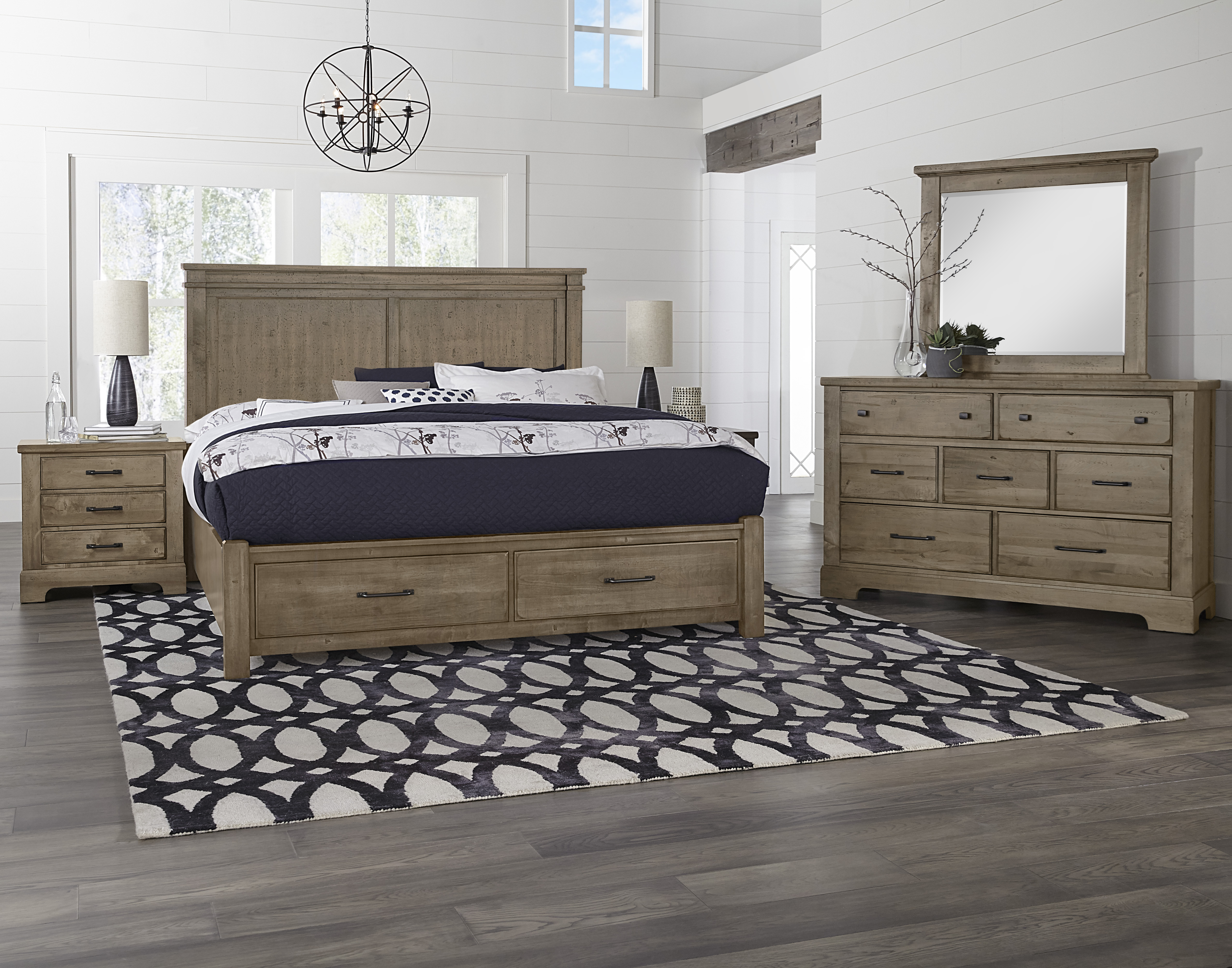 Model: 172-661-066B-602 | Artisan & Post by Vaughan-Bassett Cal King Mansion Bed With Footboard Storage