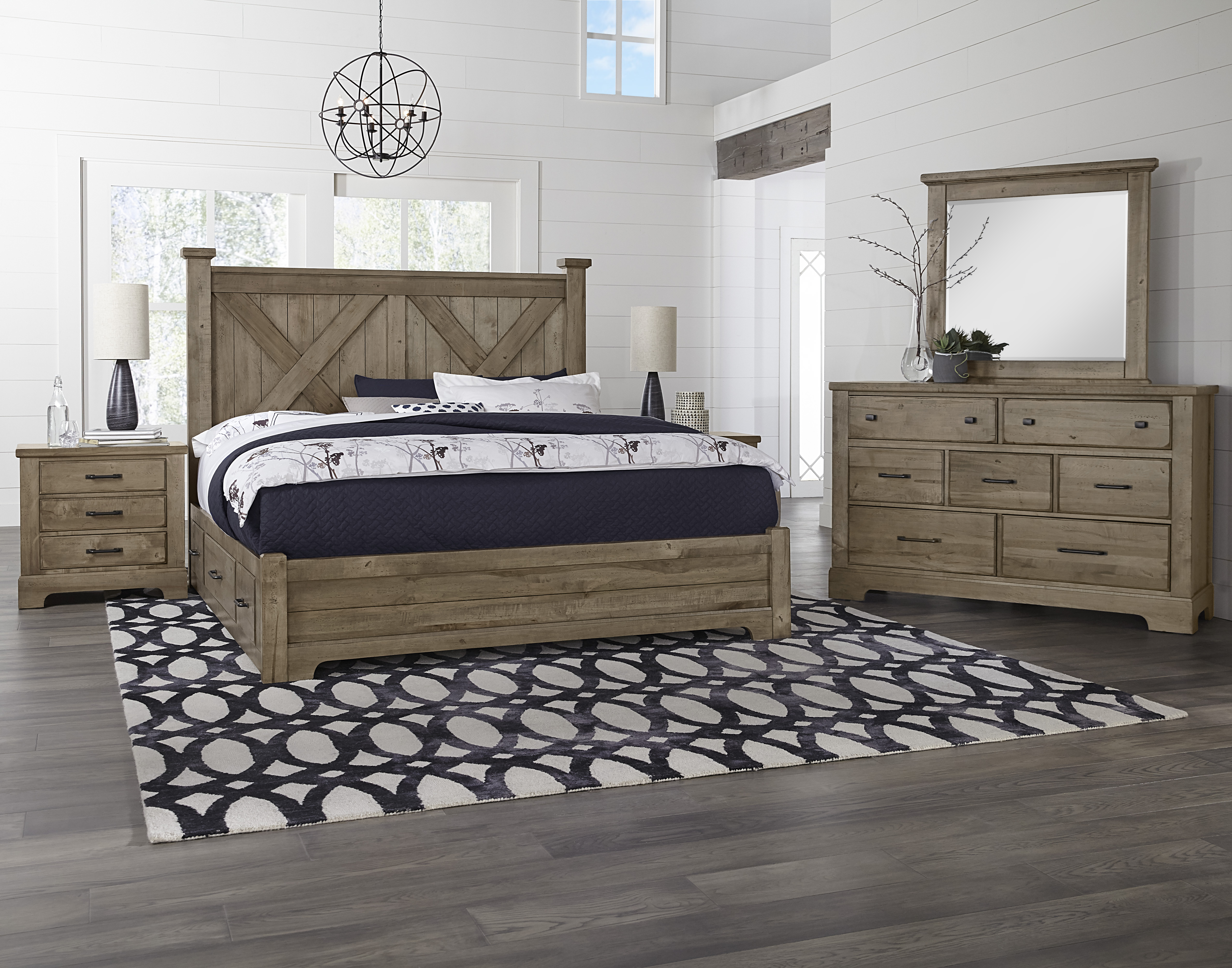 Model: 172-667-766-944-MS2 | Artisan & Post by Vaughan-Bassett Cal King X Bed With X Footboard