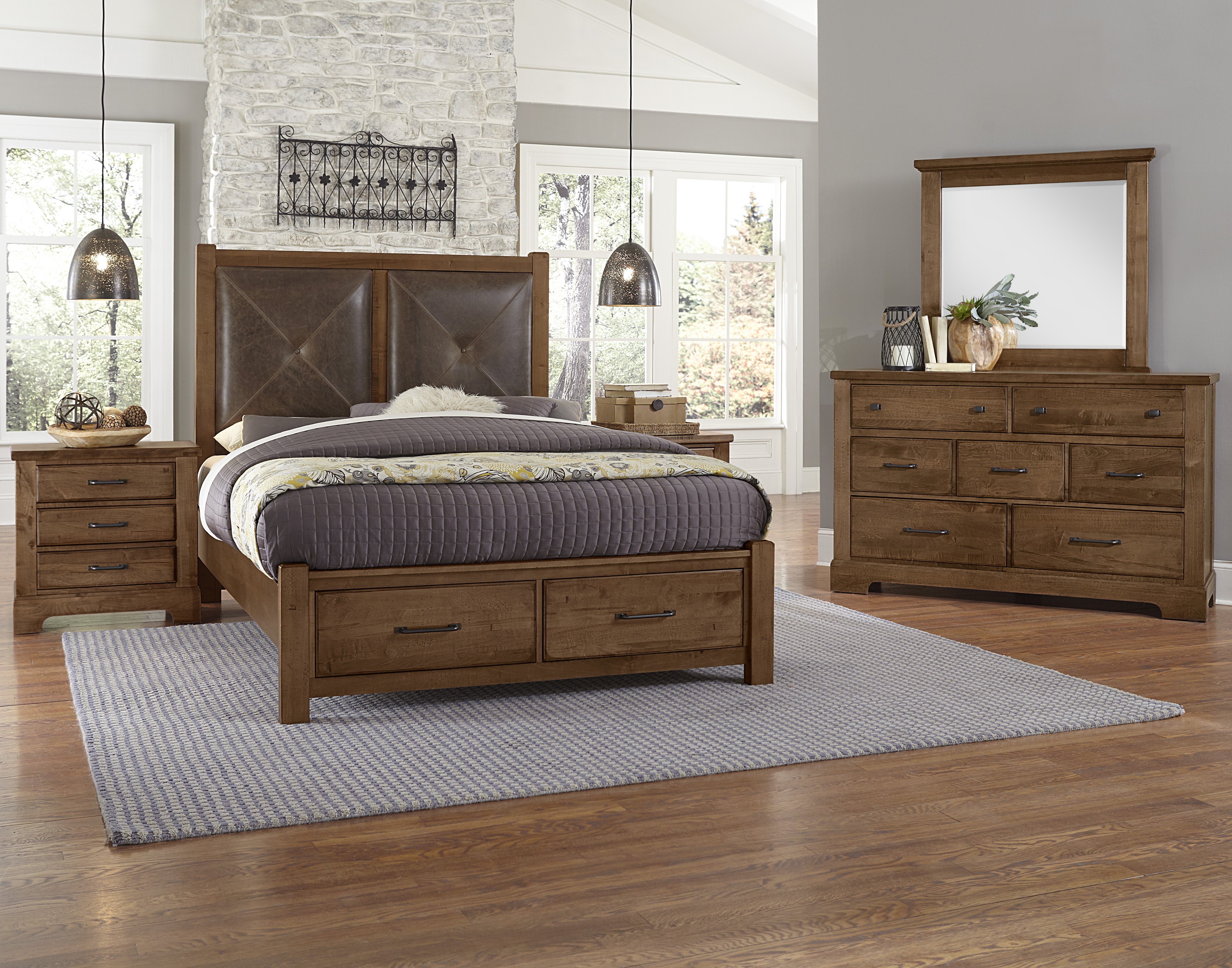 Model: 174-050B | Artisan & Post by Vaughan-Bassett Storage Ftbd 5/0 - 2 Drwr