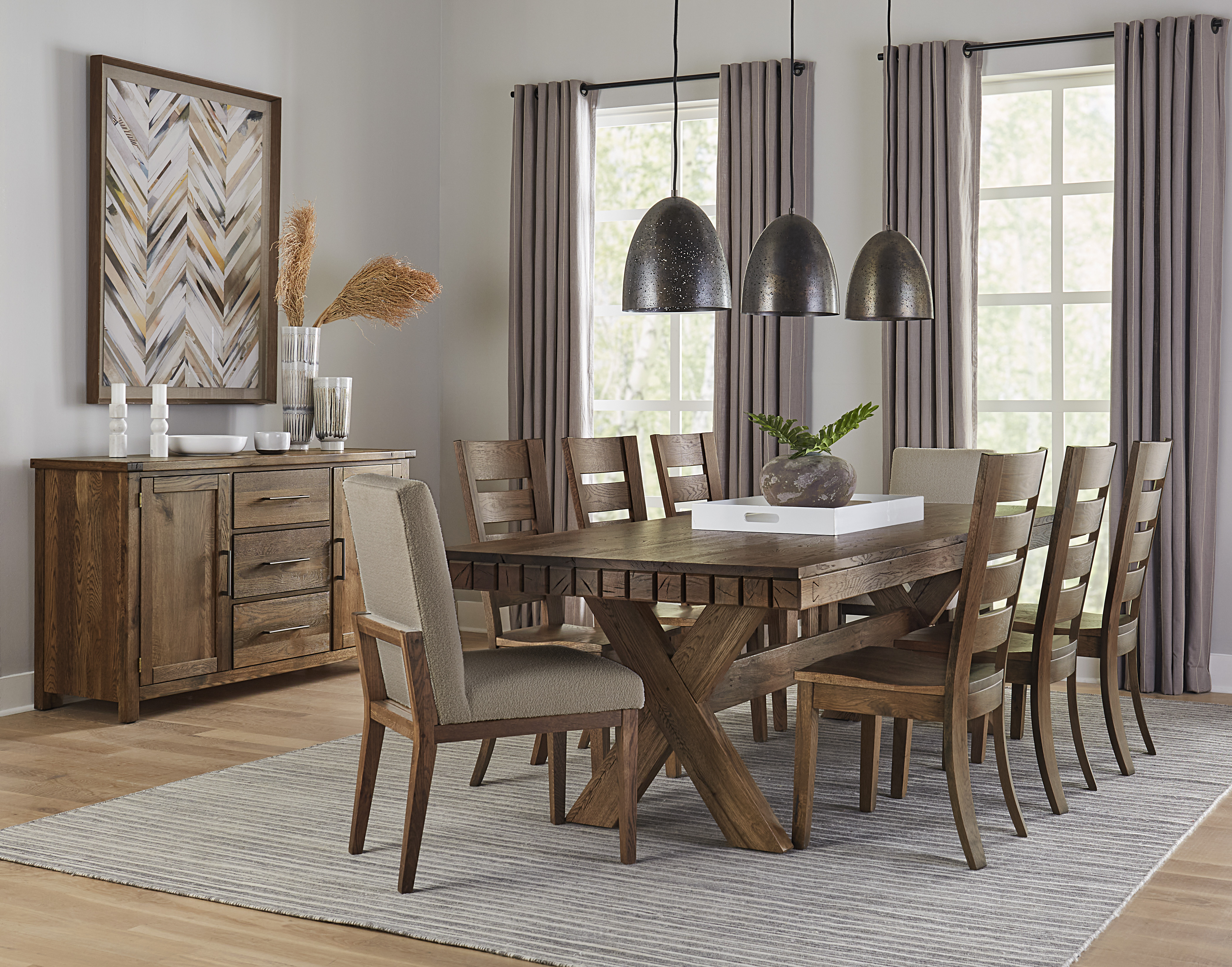 Model: 752-030C | Artisan & Post by Vaughan-Bassett Uph Side Chair Grey Fabric