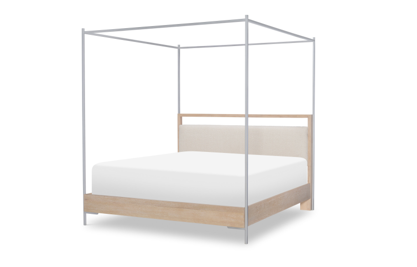 Legacy Classic Furniture 1500 Biscayne BR COMPLETE UPHOLSTERED BED W CANOPY KING 6/6