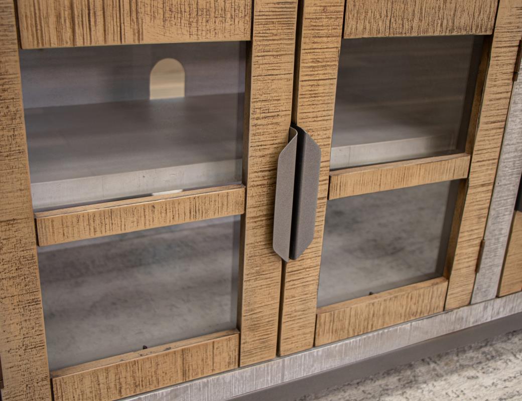 Model: IFD2411STN70 | International Furniture Mita 2 Drawer 4 Glass Doors 70" TV Stand