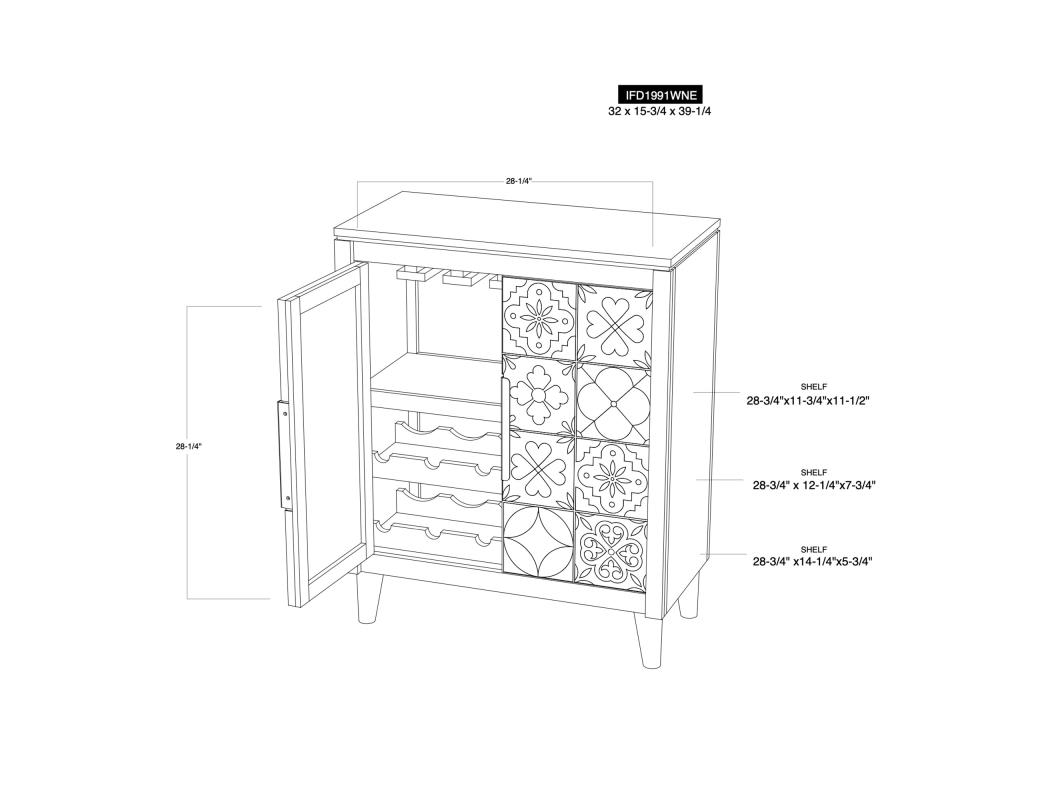 Model: IFD1991WNE | International Furniture Talavera 2 Doors Wine Holder