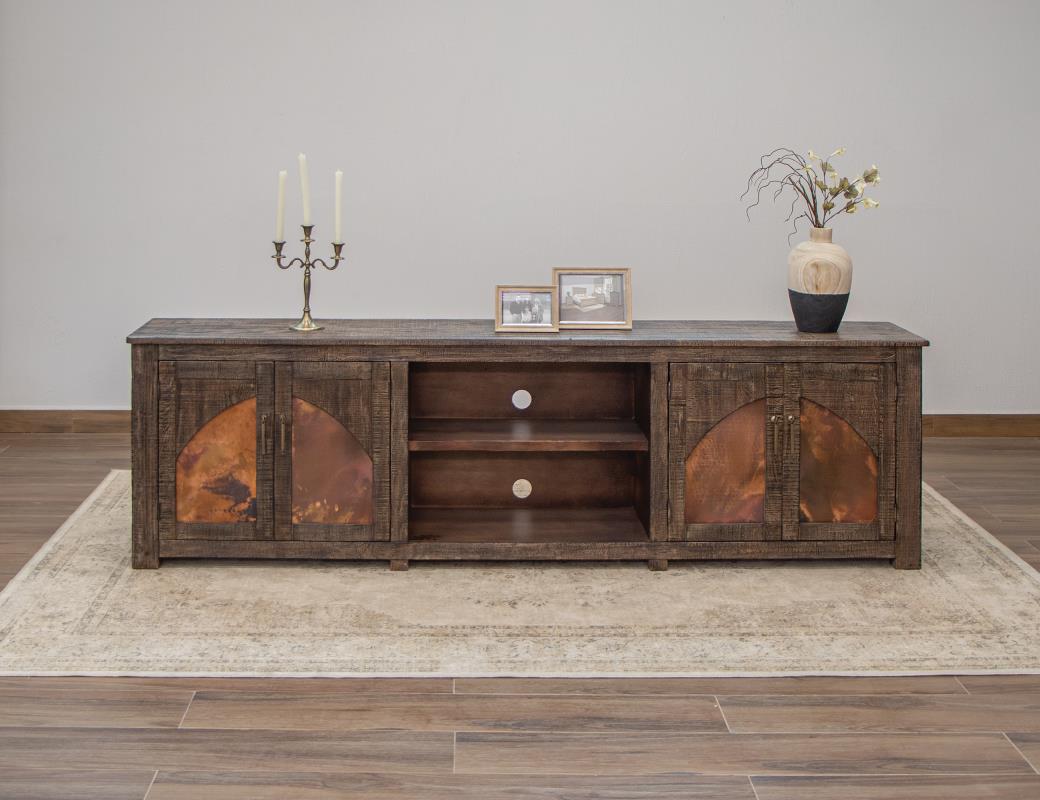 Model: IFD7781STN93 | International Furniture Blackburn 4 Copper-Paneled TV Stand
