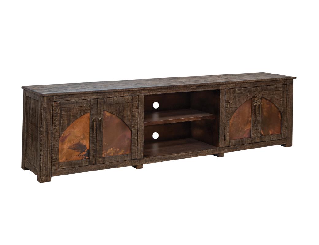 Model: IFD7781STN93 | International Furniture Blackburn 4 Copper-Paneled TV Stand