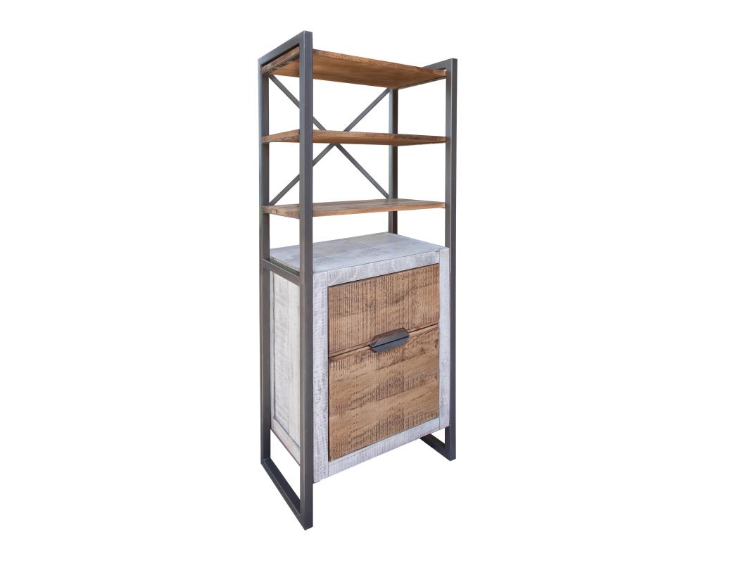 Model: IFD2411BKS | International Furniture Mita 2 Drawer 3 Shelves Bookcase