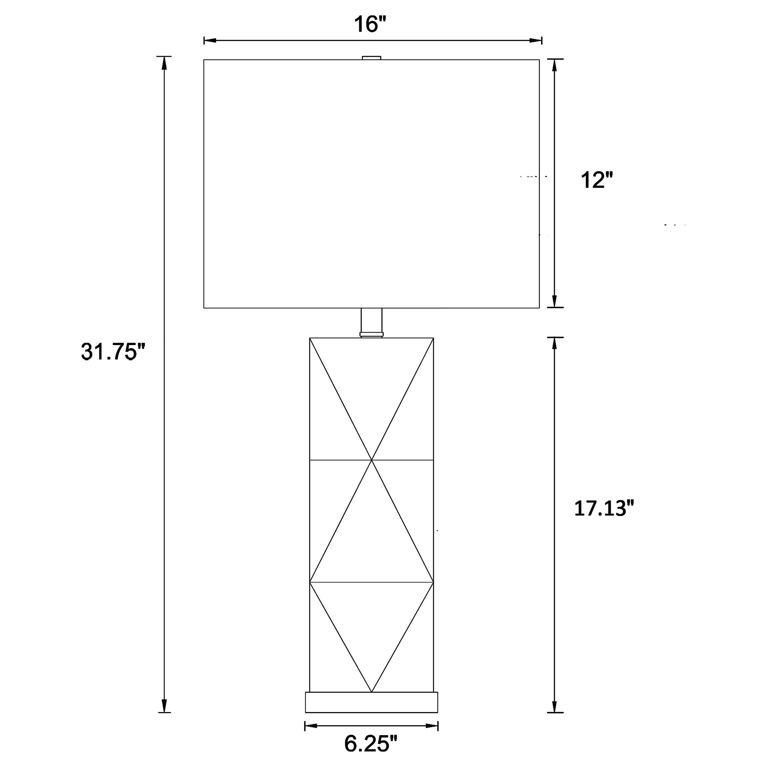 Model: 902937 | Coaster Camie 32-inch Rectangular Shade Geometric Table Lamp White