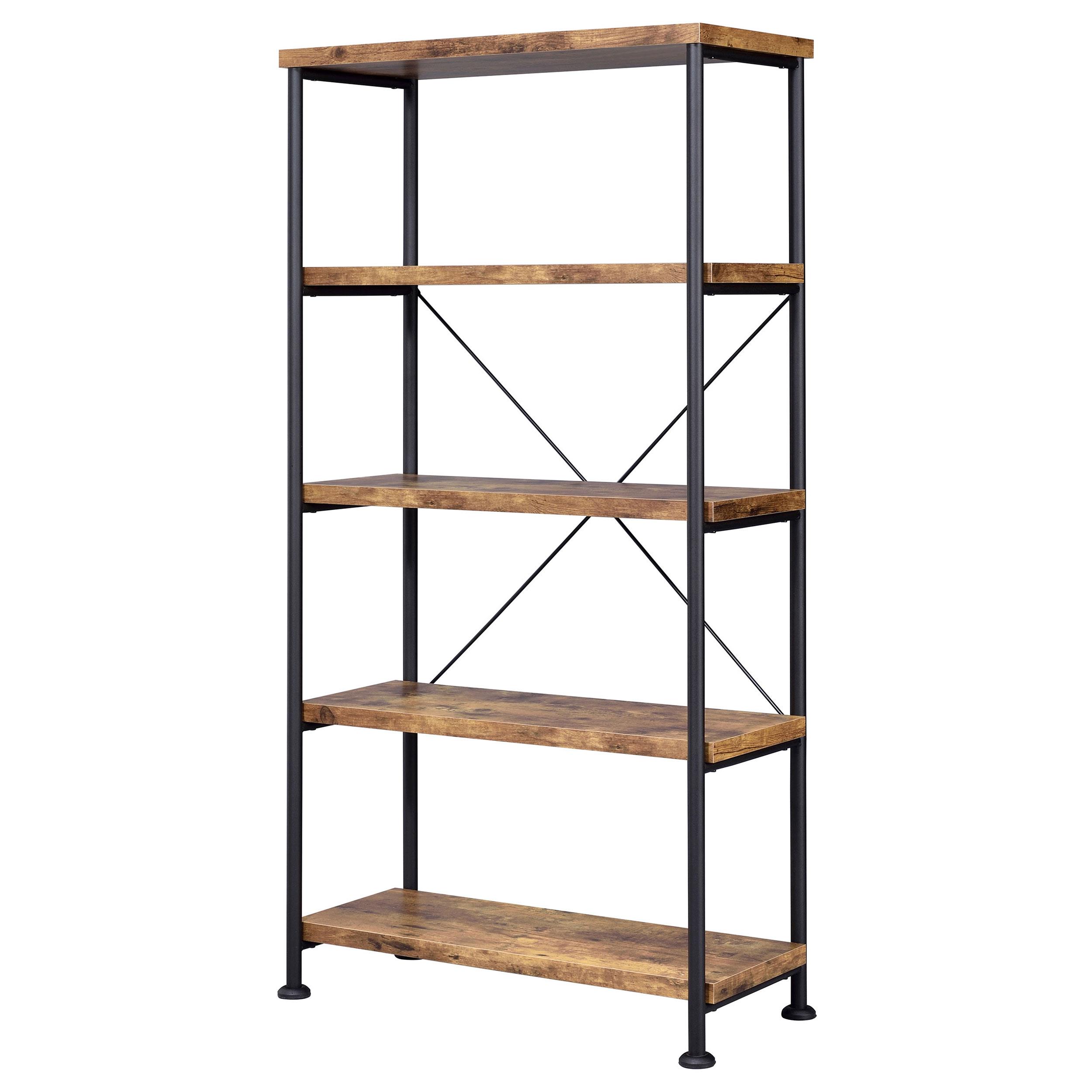 Model: 801542 | Coaster Analiese 63-inch 4-shelf Bookshelf Rustic Nutmeg