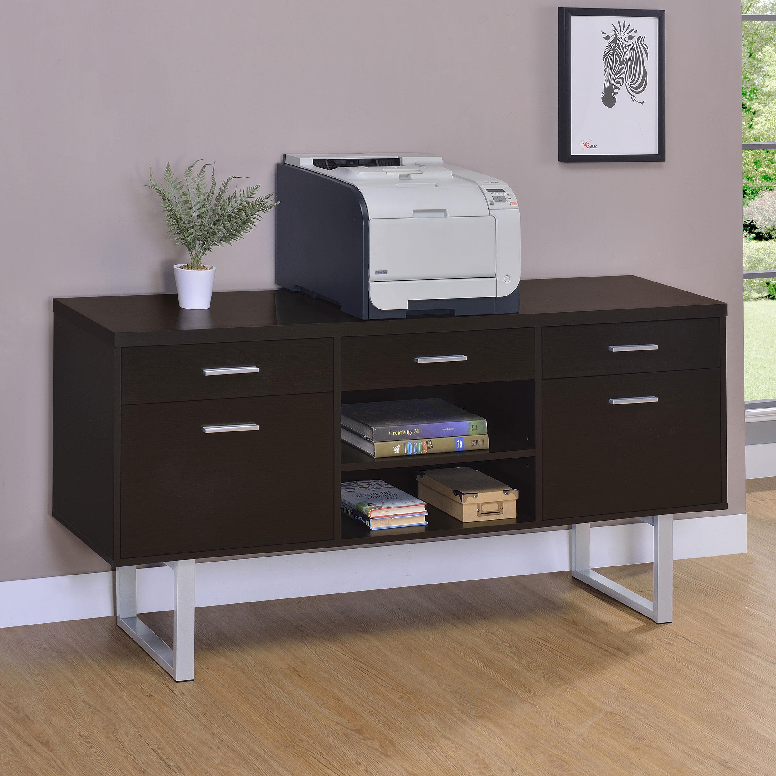 Model: 801522 | Coaster Lawtey 5-drawer Home Office Storage Credenza Cappuccino