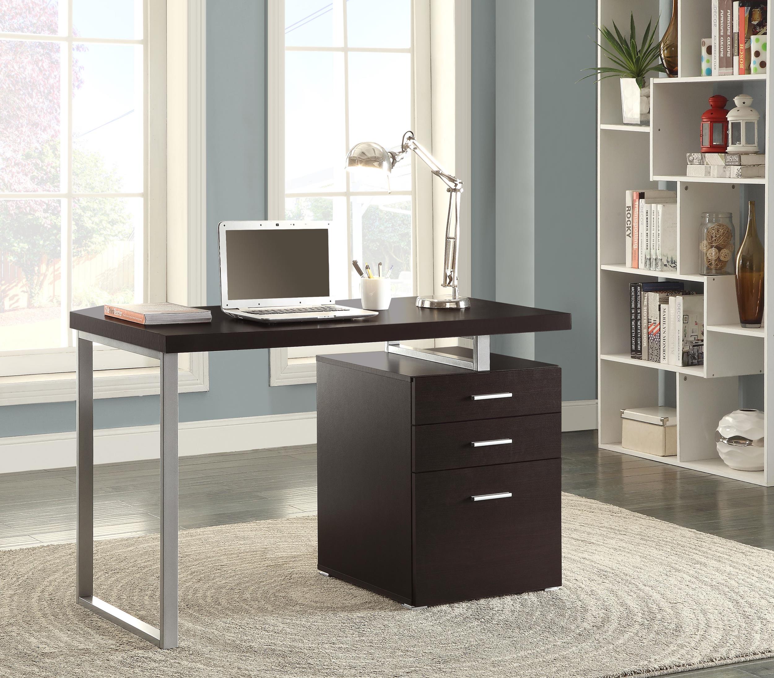 Model: 800519 | Coaster Brennan 47-inch 3-drawer Office Computer Desk Cappuccino