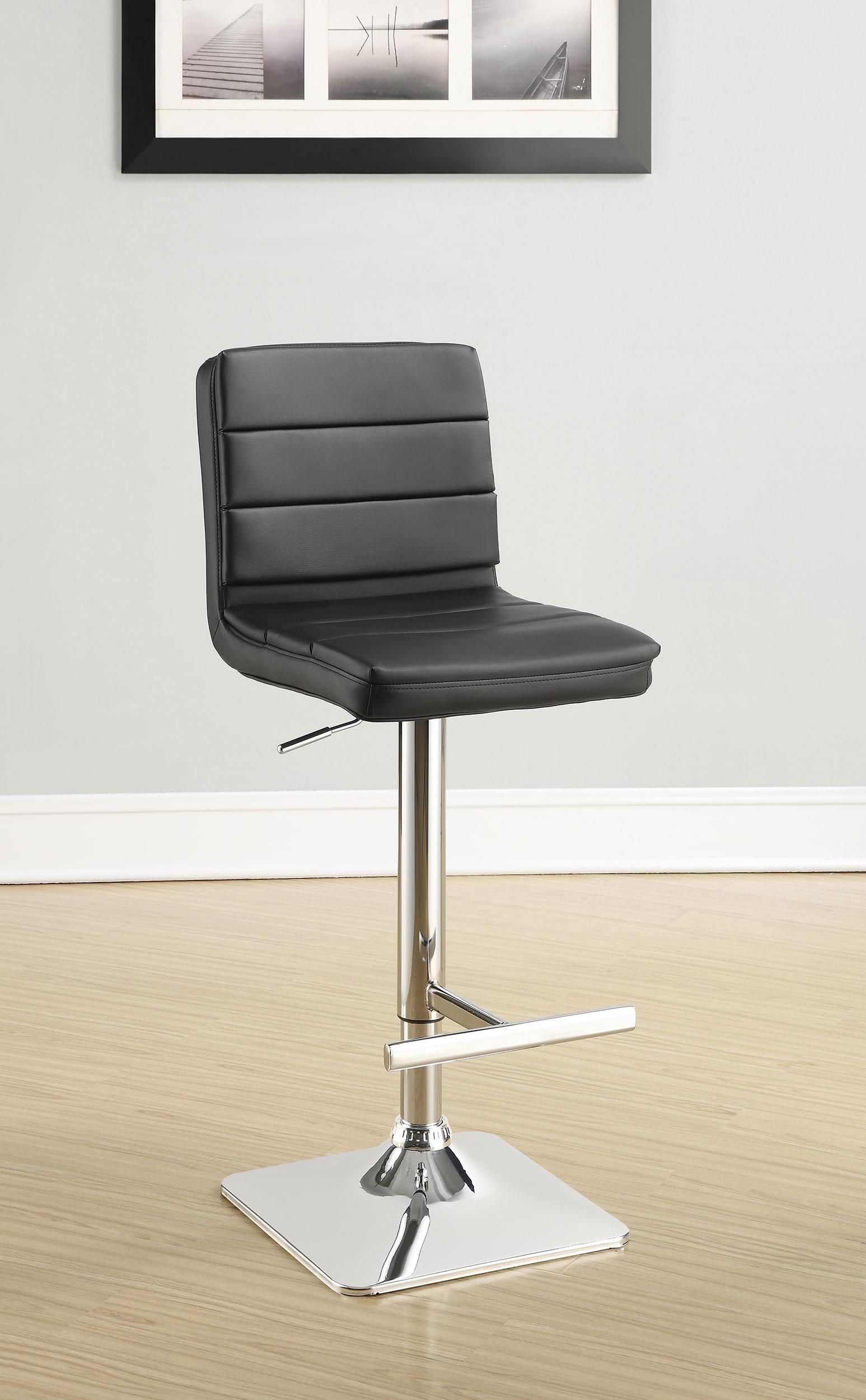 Model: 120695 | Coaster Bianca Upholstered Adjustable Bar Stool Black (Set of 2)