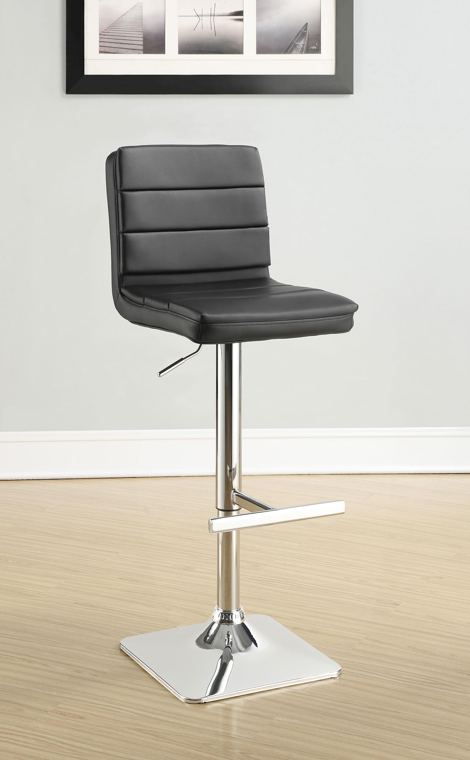 Model: 120695 | Coaster Bianca Upholstered Adjustable Bar Stool Black (Set of 2)