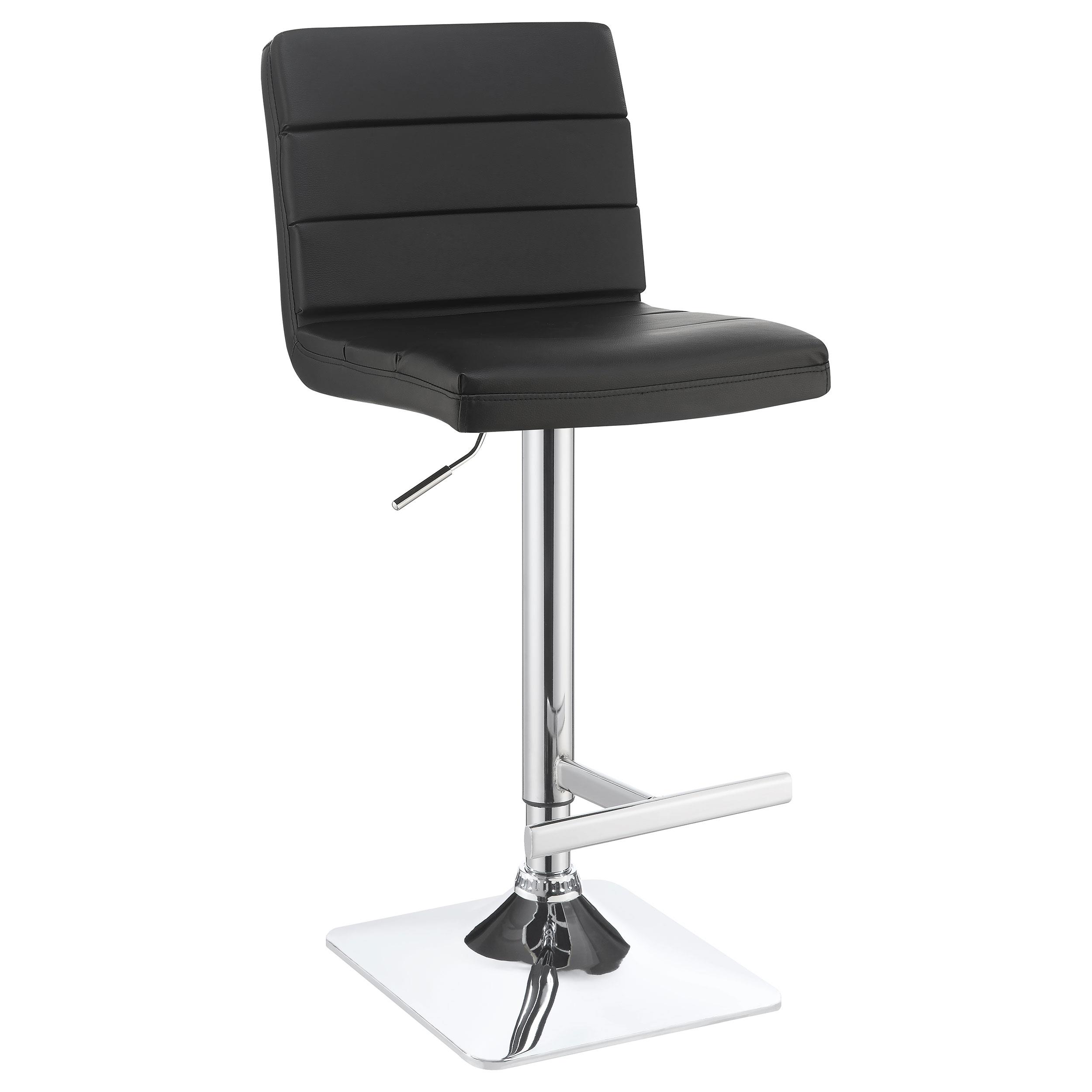 Model: 120695 | Coaster Bianca Upholstered Adjustable Bar Stool Black (Set of 2)