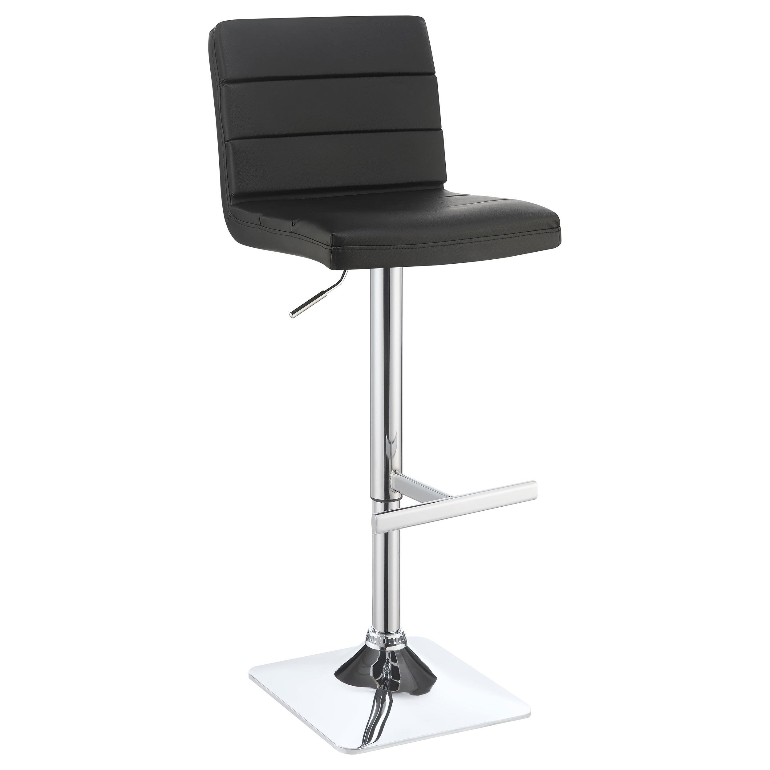 Model: 120695 | Coaster Bianca Upholstered Adjustable Bar Stool Black (Set of 2)