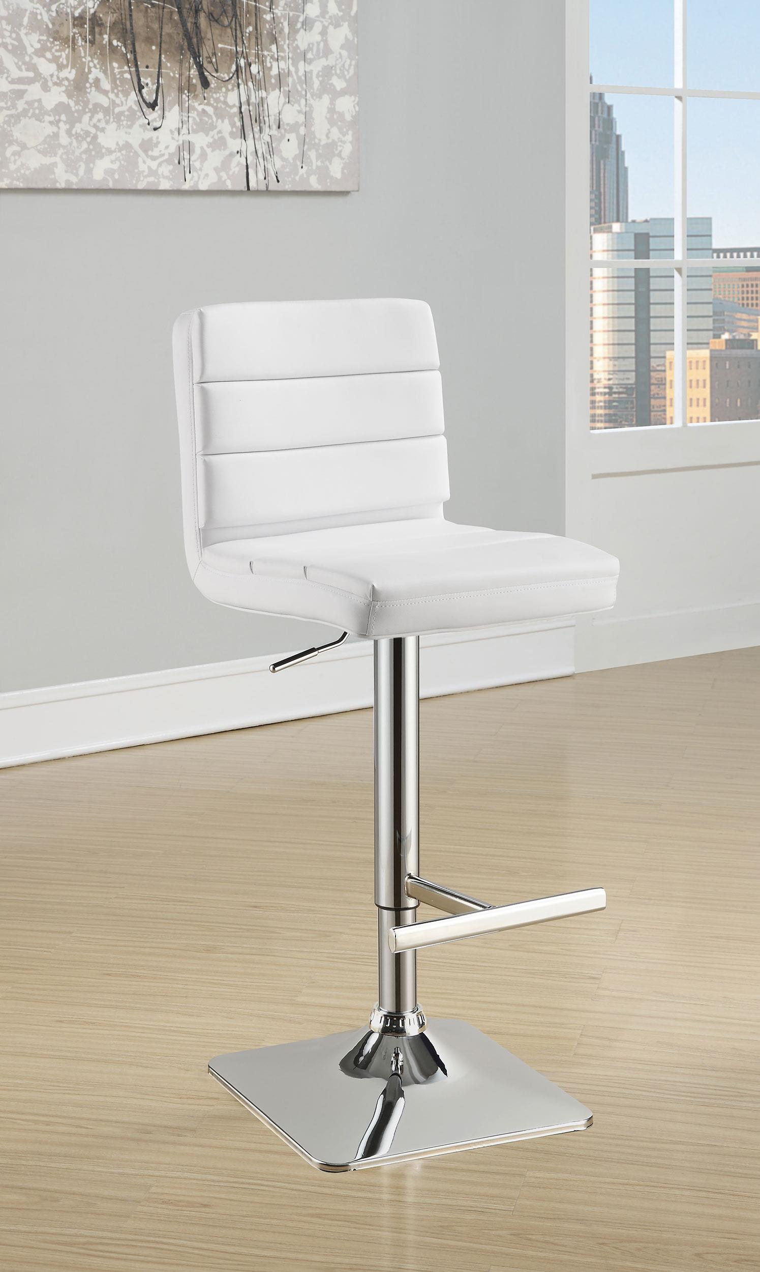 Model: 120694 | Coaster Bianca Upholstered Adjustable Bar Stool White (Set of 2)