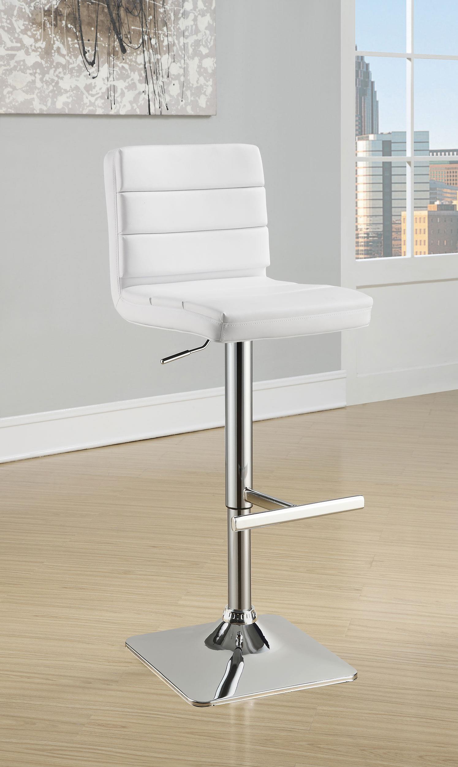 Model: 120694 | Coaster Bianca Upholstered Adjustable Bar Stool White (Set of 2)