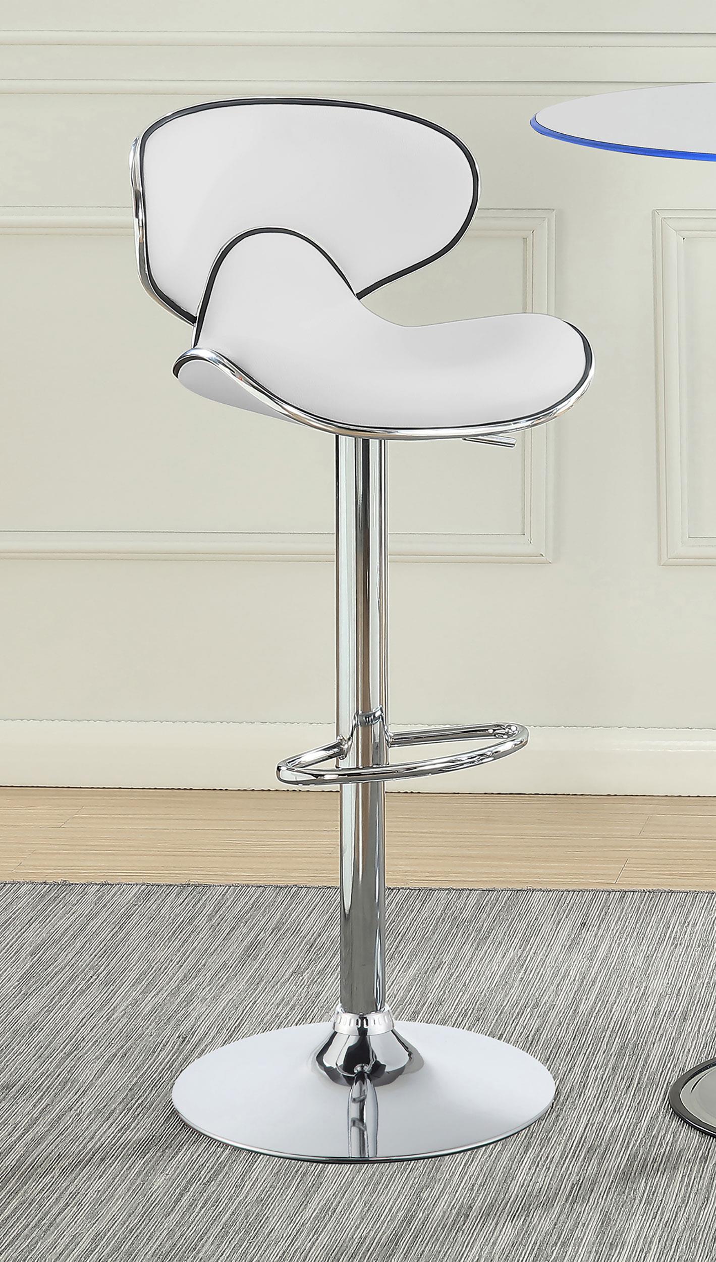 Model: 120389 | Coaster Edenton Upholstered Adjustable Bar Stool White (Set of 2)
